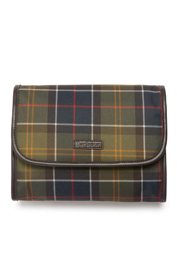 Men's Barbour Tartan Hanging Washbag