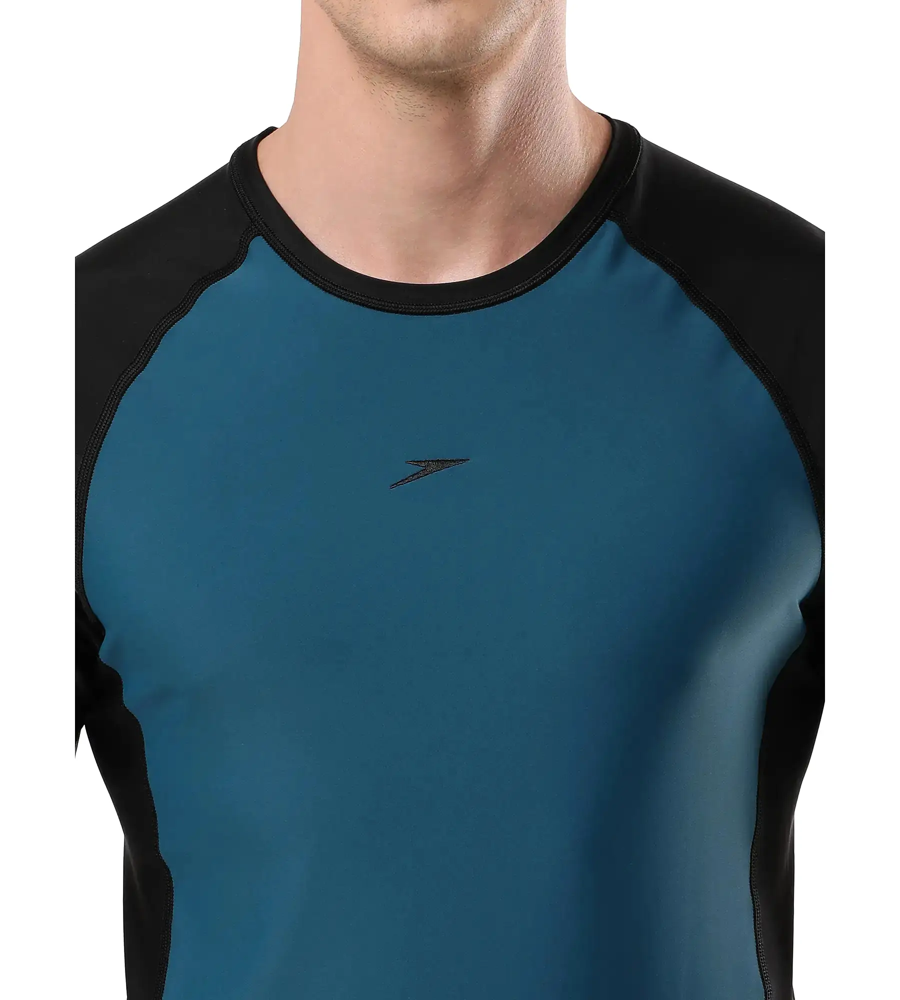 Men's Endurance  Short Sleeve Suntop - Darkteal  &  Black