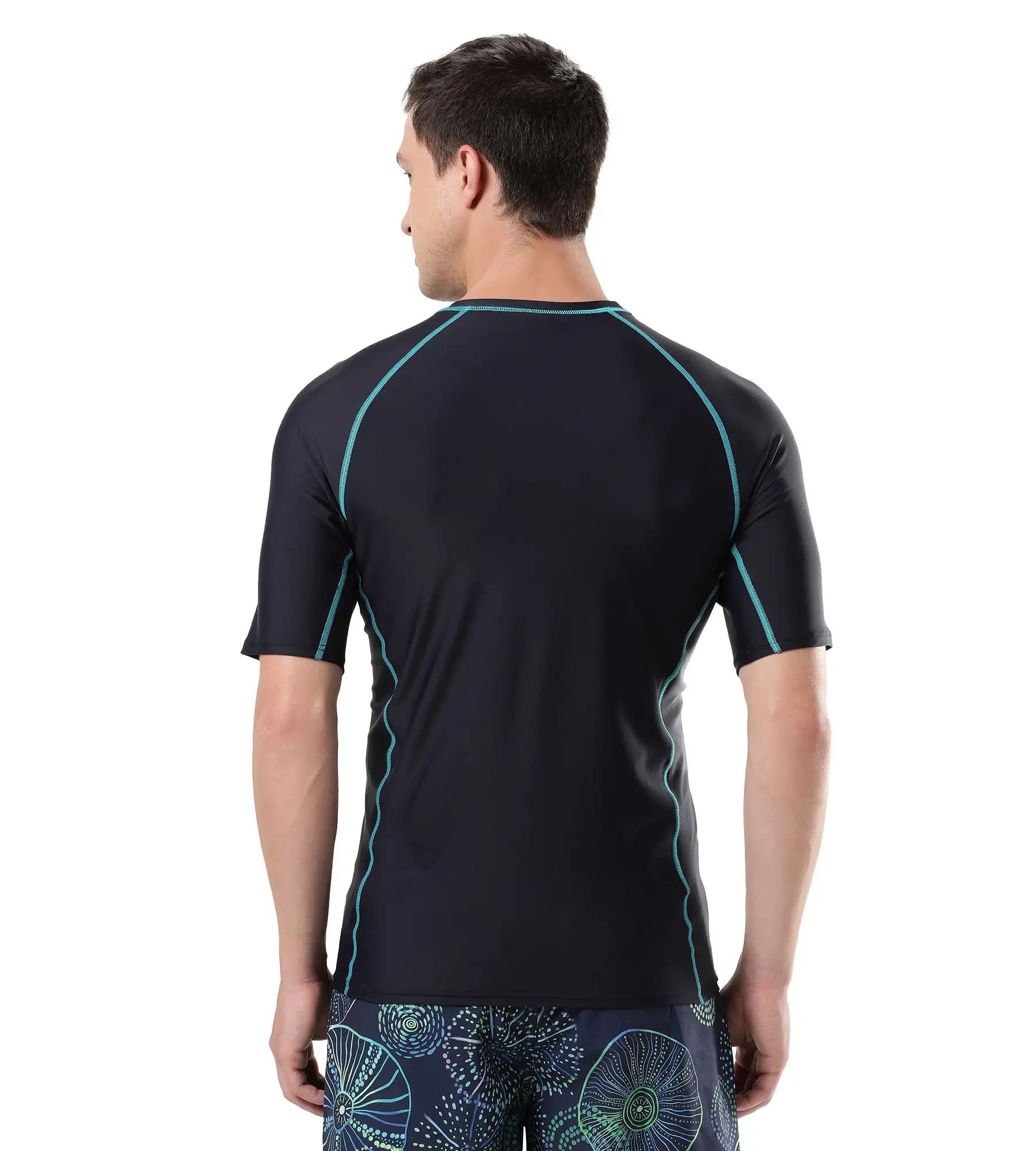 Men's Endurance Short Sleeve Suntop - True Navy  &  Aquarium