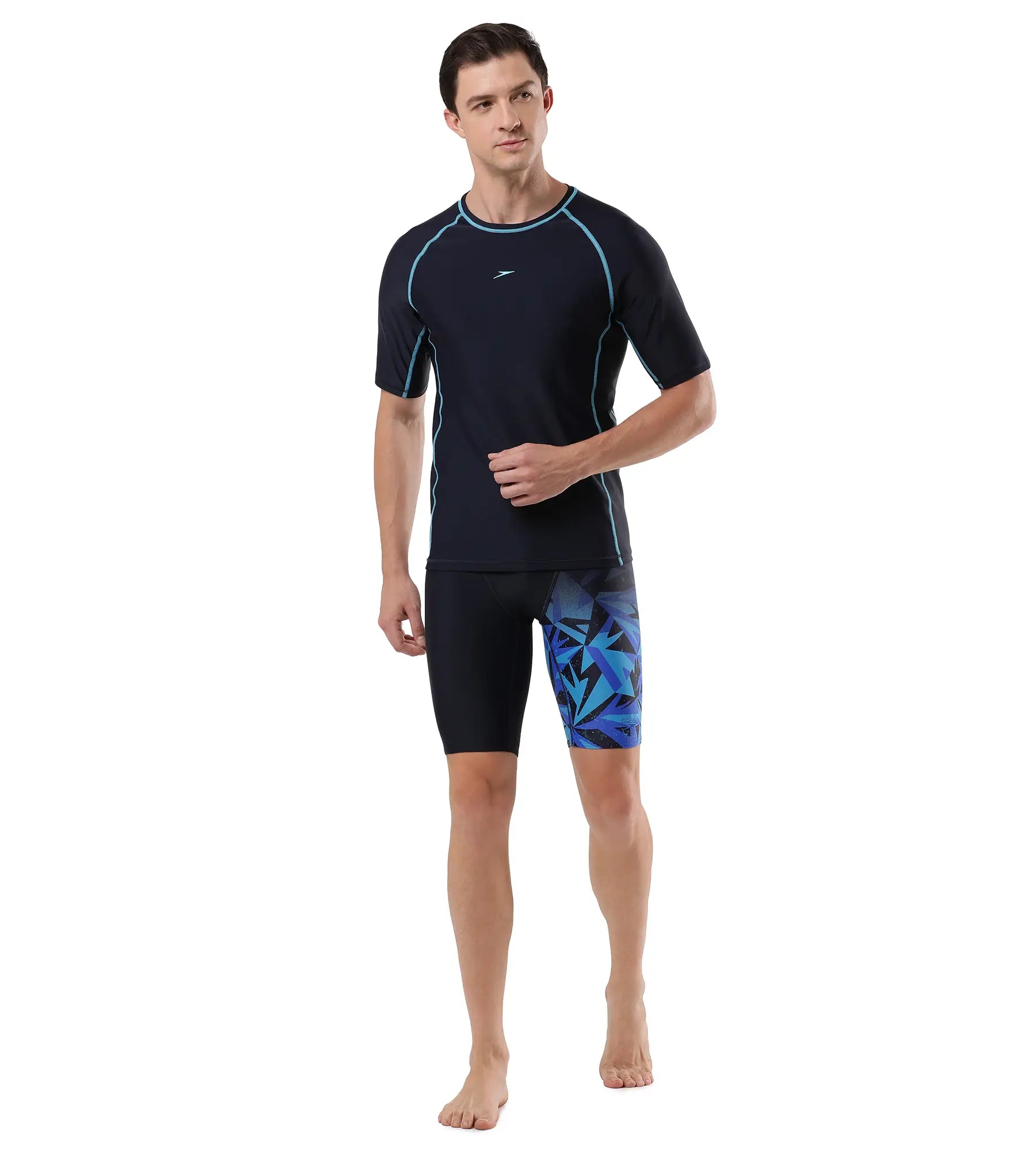 Men's Endurance  Short Sleeve Suntop - True Navy  &  Picton Blue