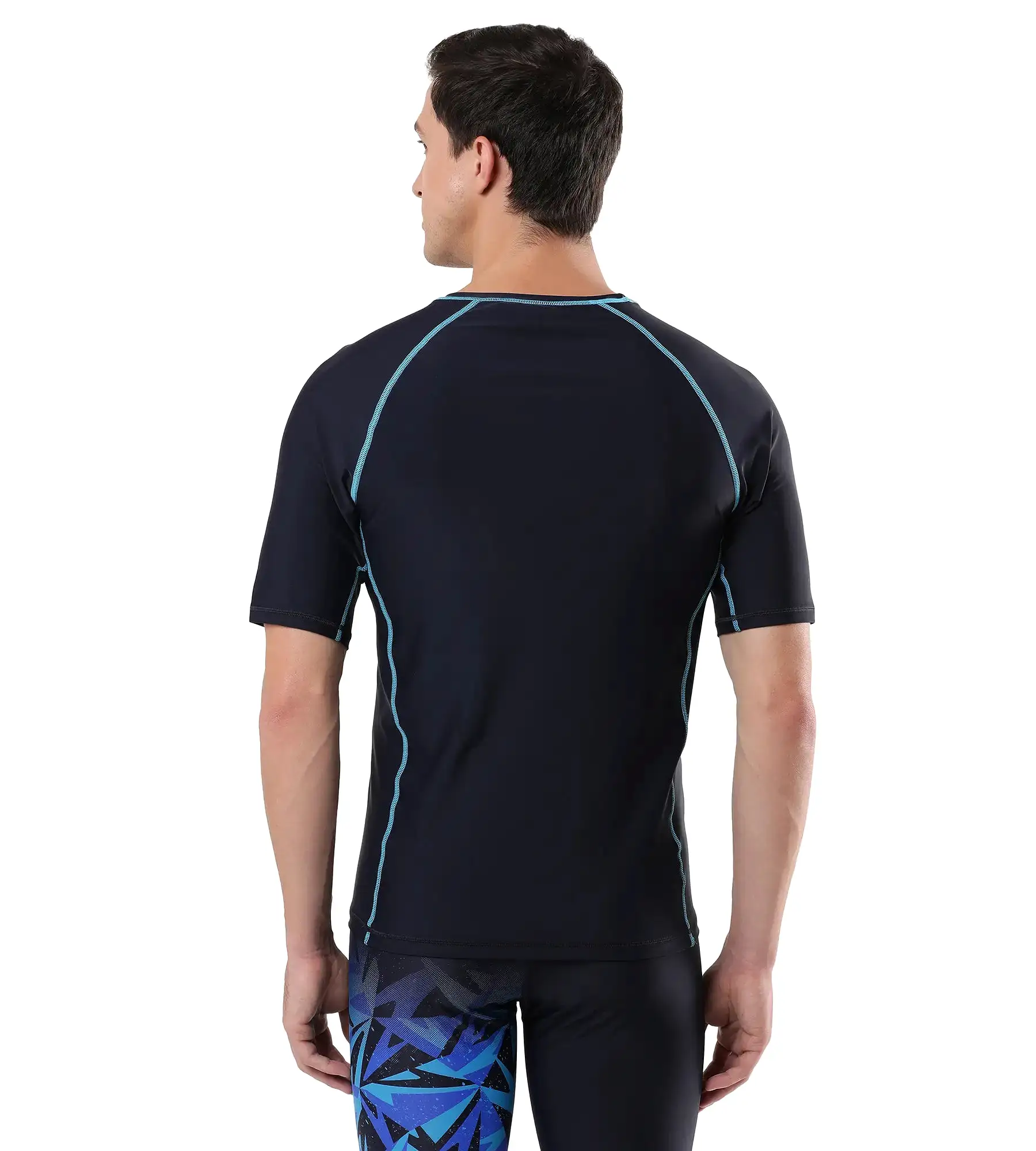 Men's Endurance  Short Sleeve Suntop - True Navy  &  Picton Blue