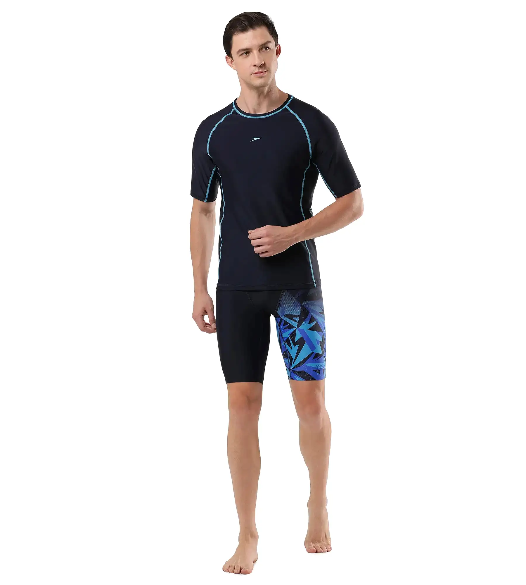 Men's Endurance  Short Sleeve Suntop - True Navy  &  Picton Blue