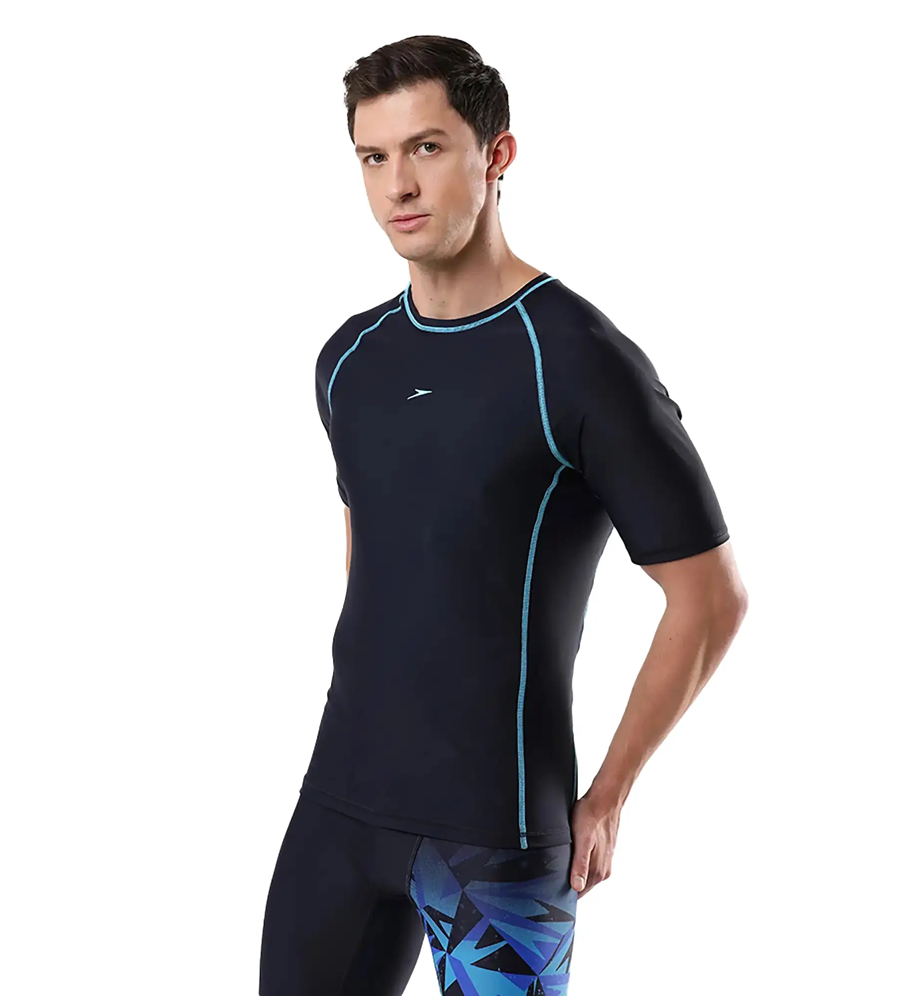 Men's Endurance  Short Sleeve Suntop - True Navy  &  Picton Blue