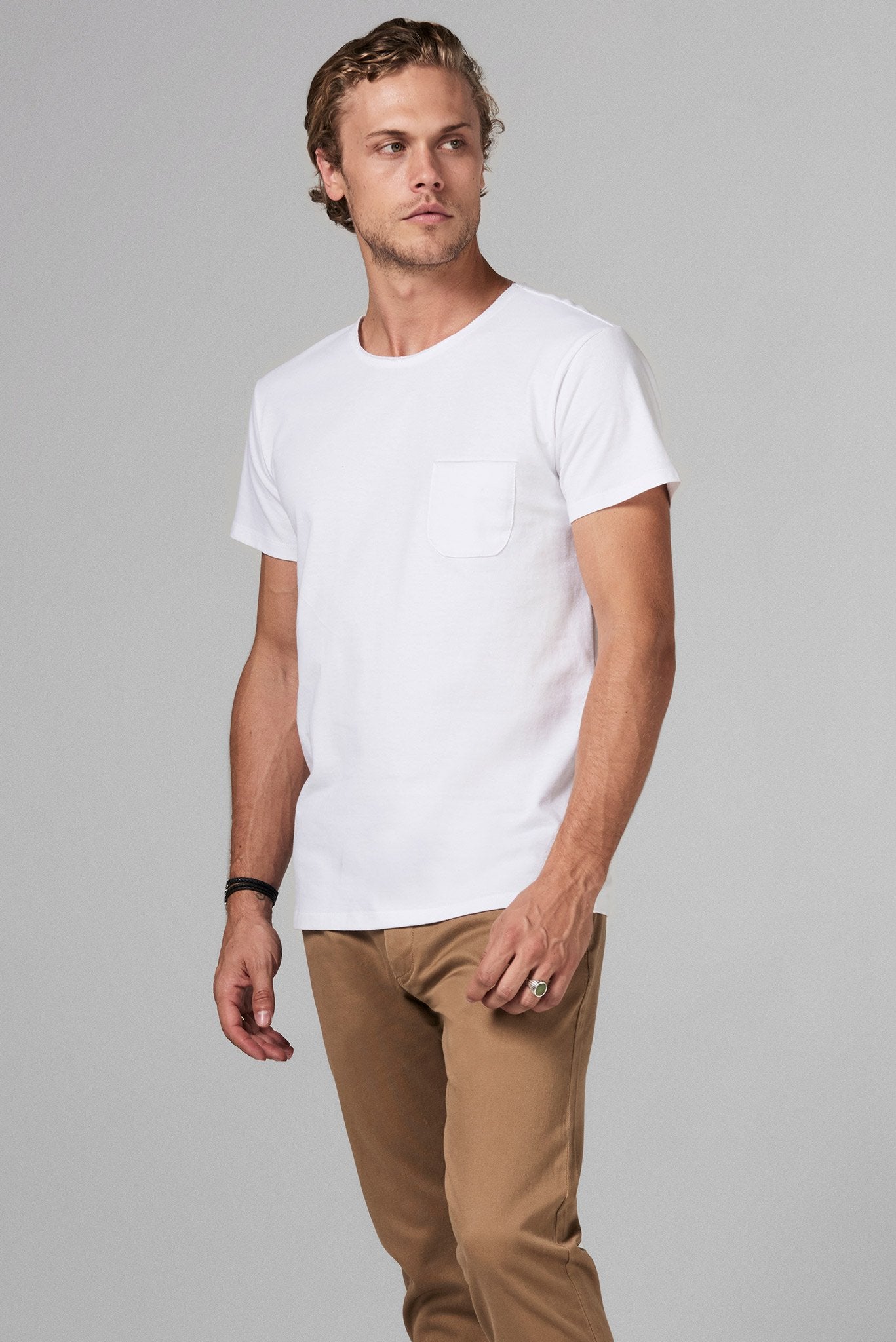 Men's Heavy Cotton Pocket Sailor Crew Neck Tee