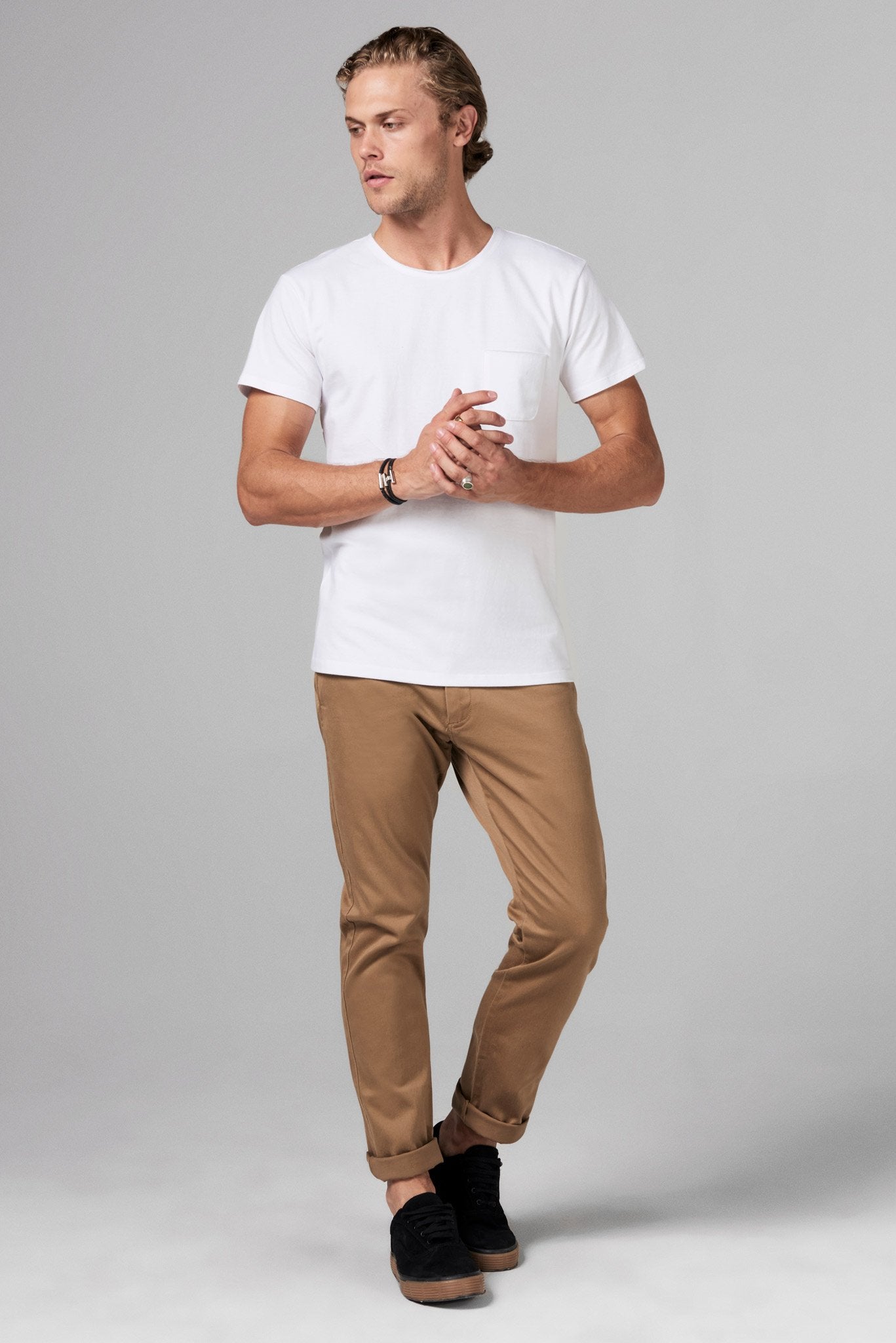 Men's Heavy Cotton Pocket Sailor Crew Neck Tee