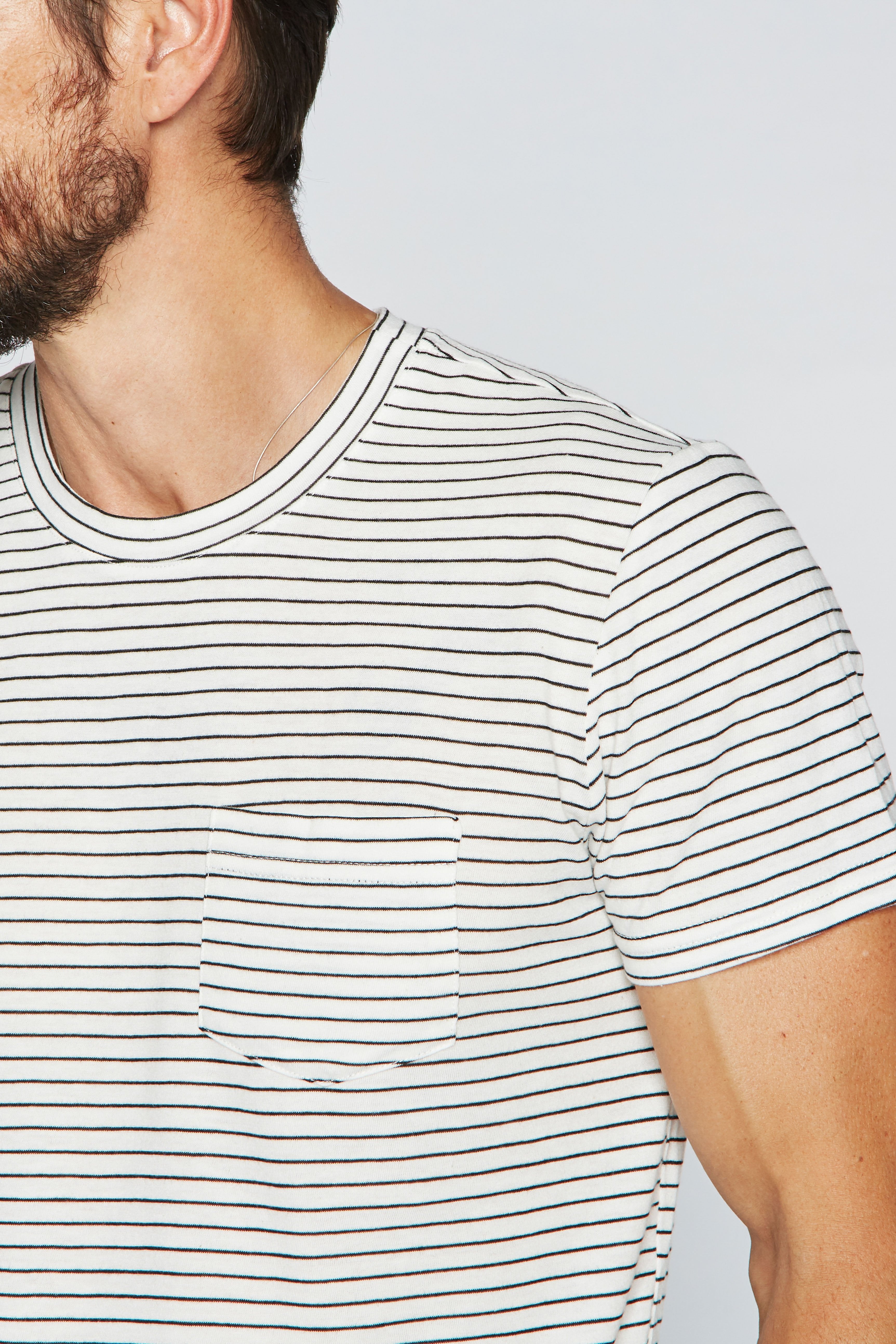 Men's V-Pocket Stripe Tee