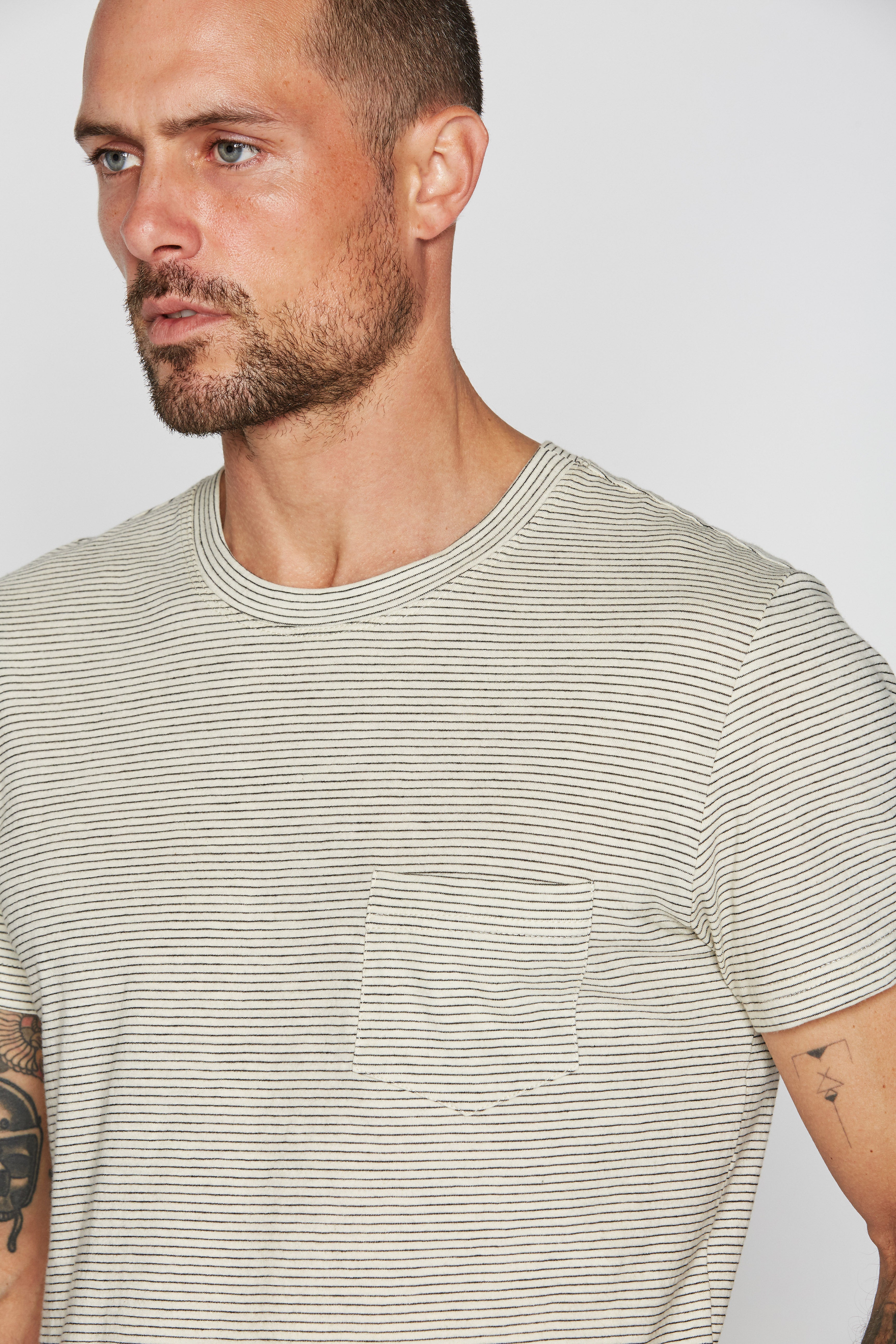 Men's V-Pocket Stripe Tee