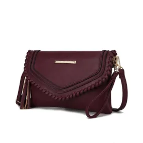 MKF Collection - Remi Vegan Leather Burgundy Shoulder Handbag