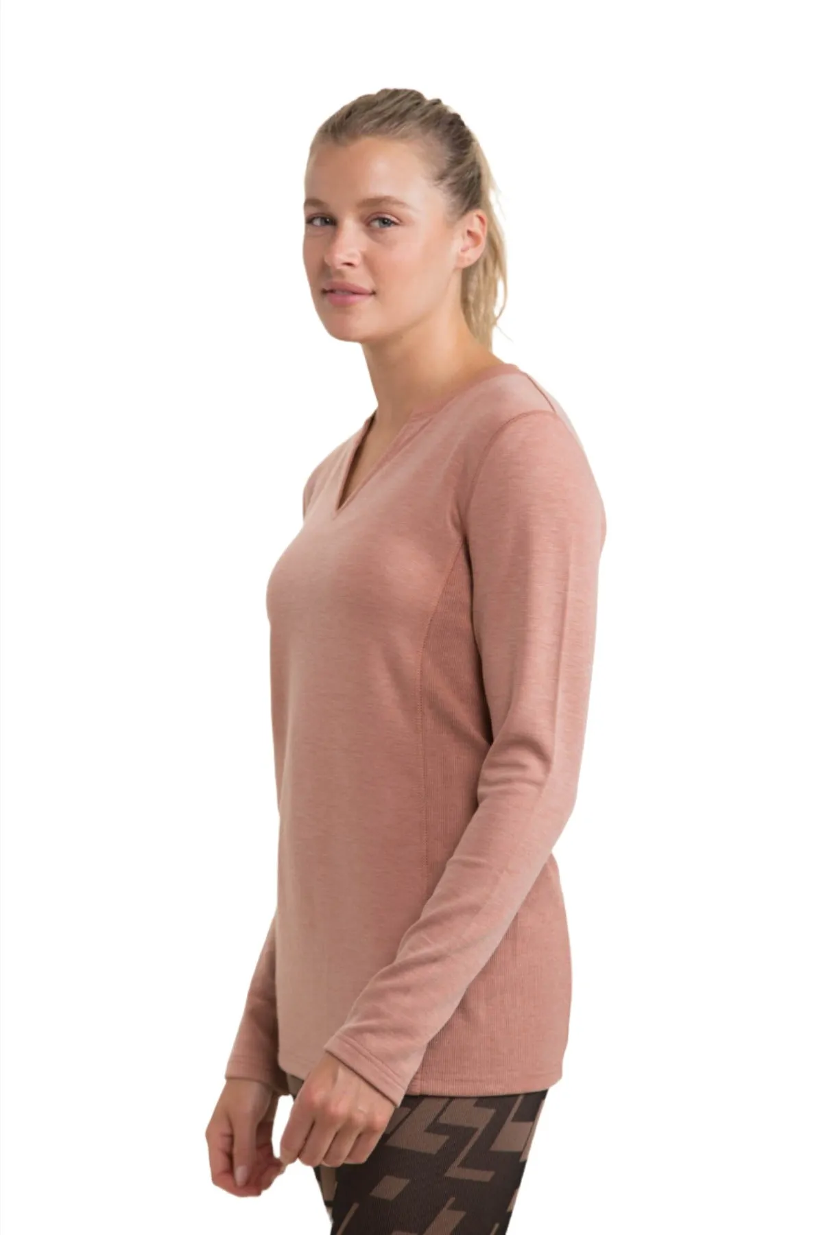 Mono B Split Collar Long Sleeve Tee KT-A1040 and Plus