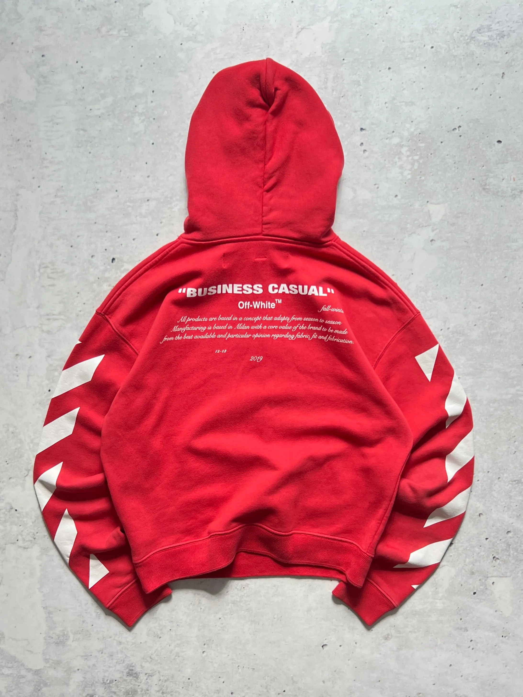 Off White Bernini Pullover Heavyweight Hoodie (XS)