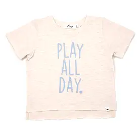 oh baby! Raw Edge Short Sleeve Cotton Slub Tee - Play All Day - Sand Heather