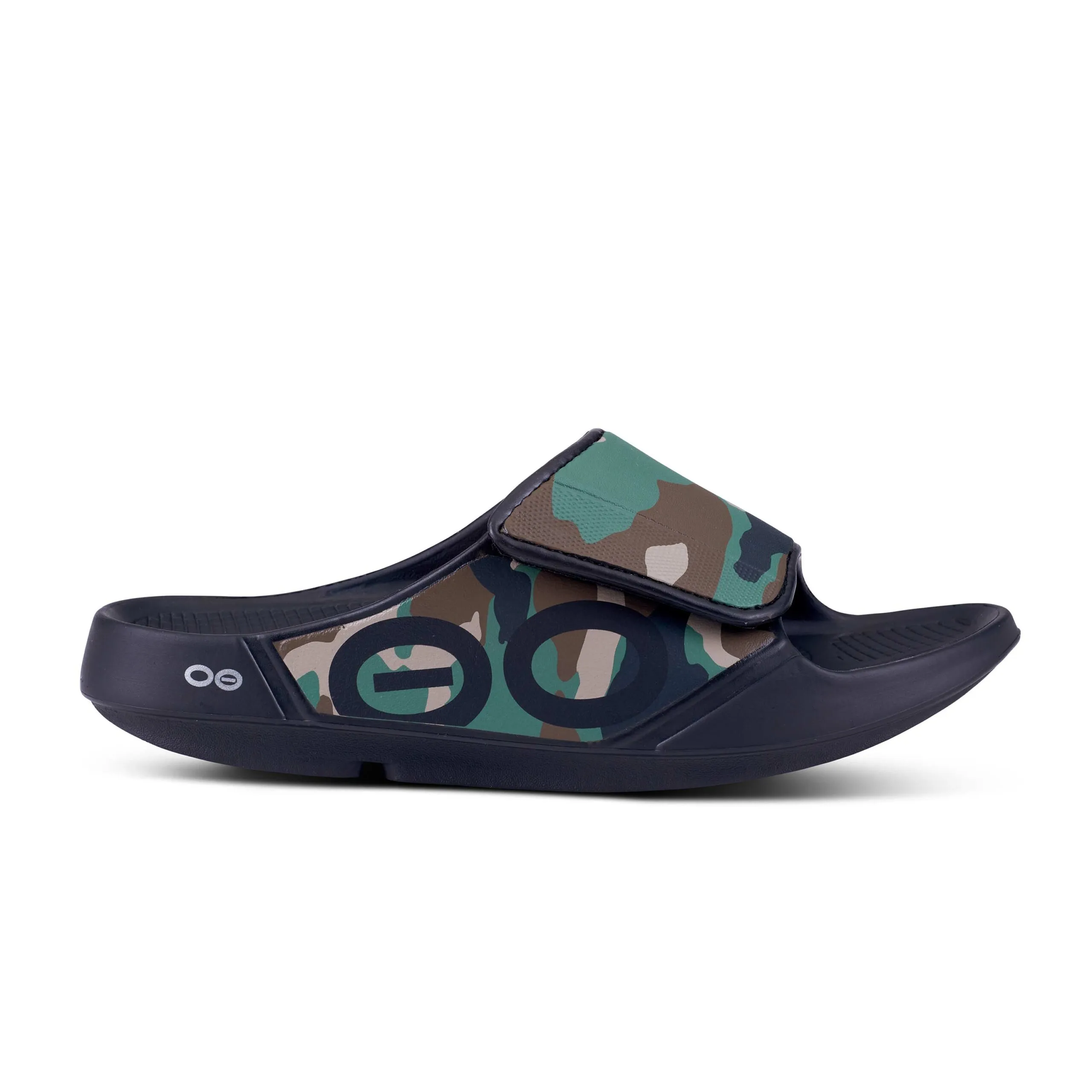 Oofos OOahh Unisex Sport Flex Slide Sandal- Woodland Camo