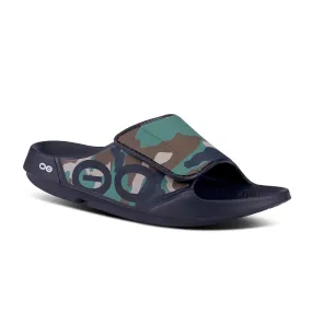 Oofos OOahh Unisex Sport Flex Slide Sandal- Woodland Camo