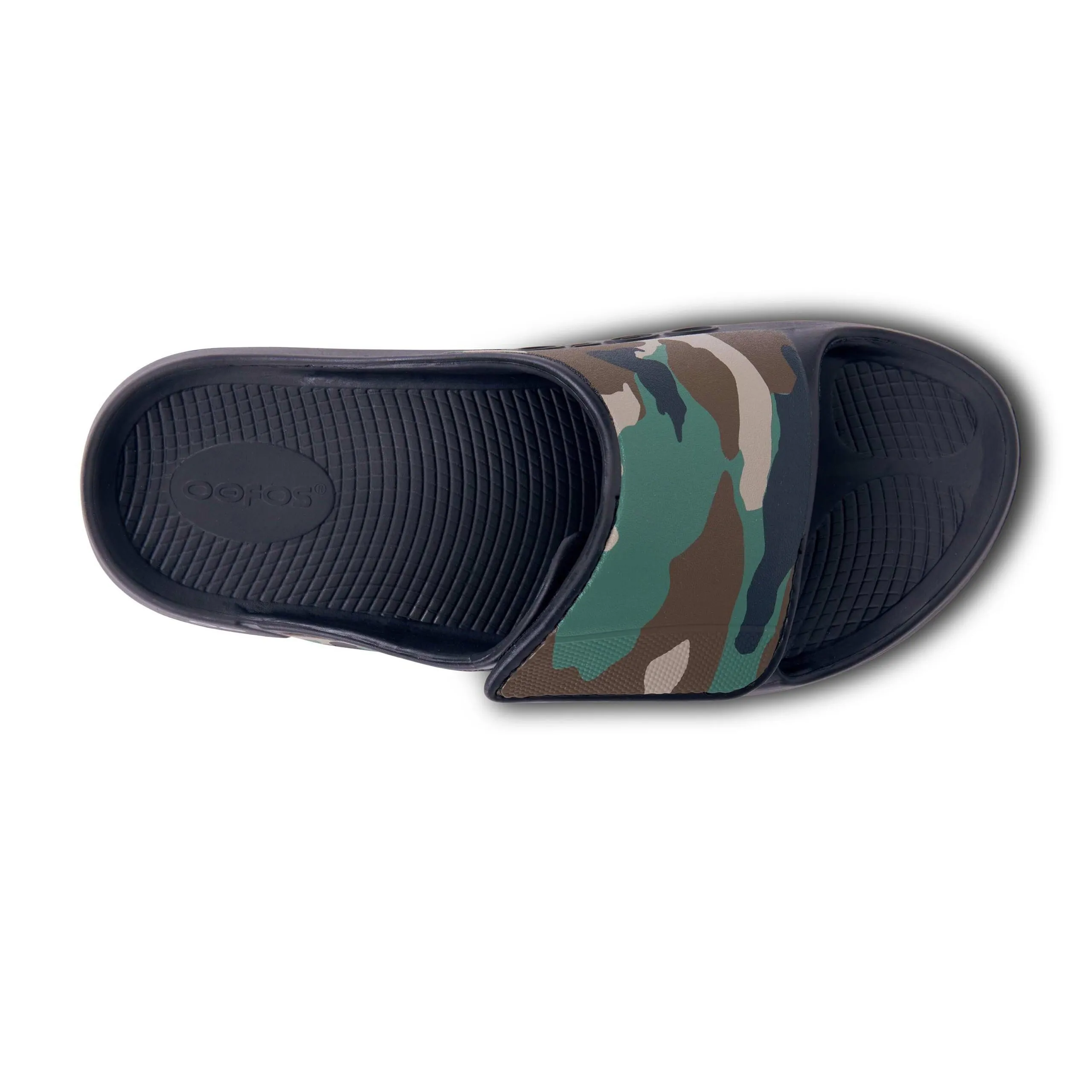 Oofos OOahh Unisex Sport Flex Slide Sandal- Woodland Camo