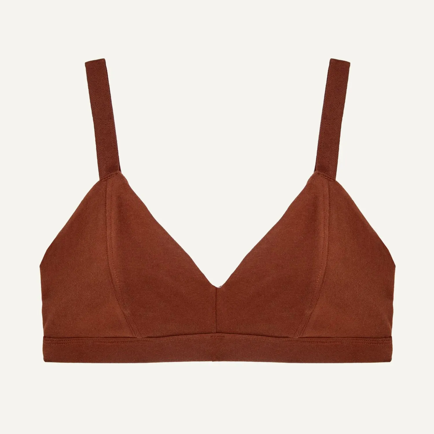 Organic Cotton New Triangle Soft Bra in Cacao