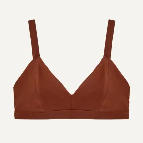 Organic Cotton New Triangle Soft Bra in Cacao