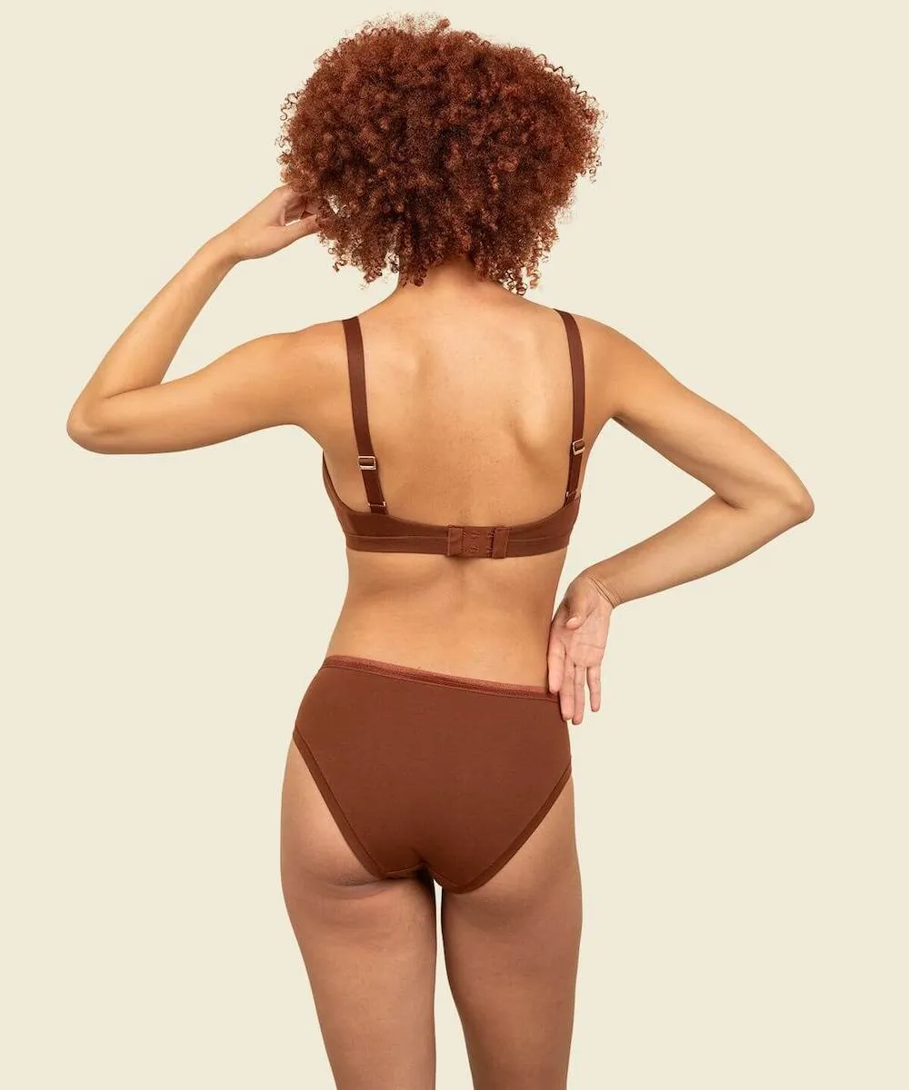 Organic Cotton New Triangle Soft Bra in Cacao