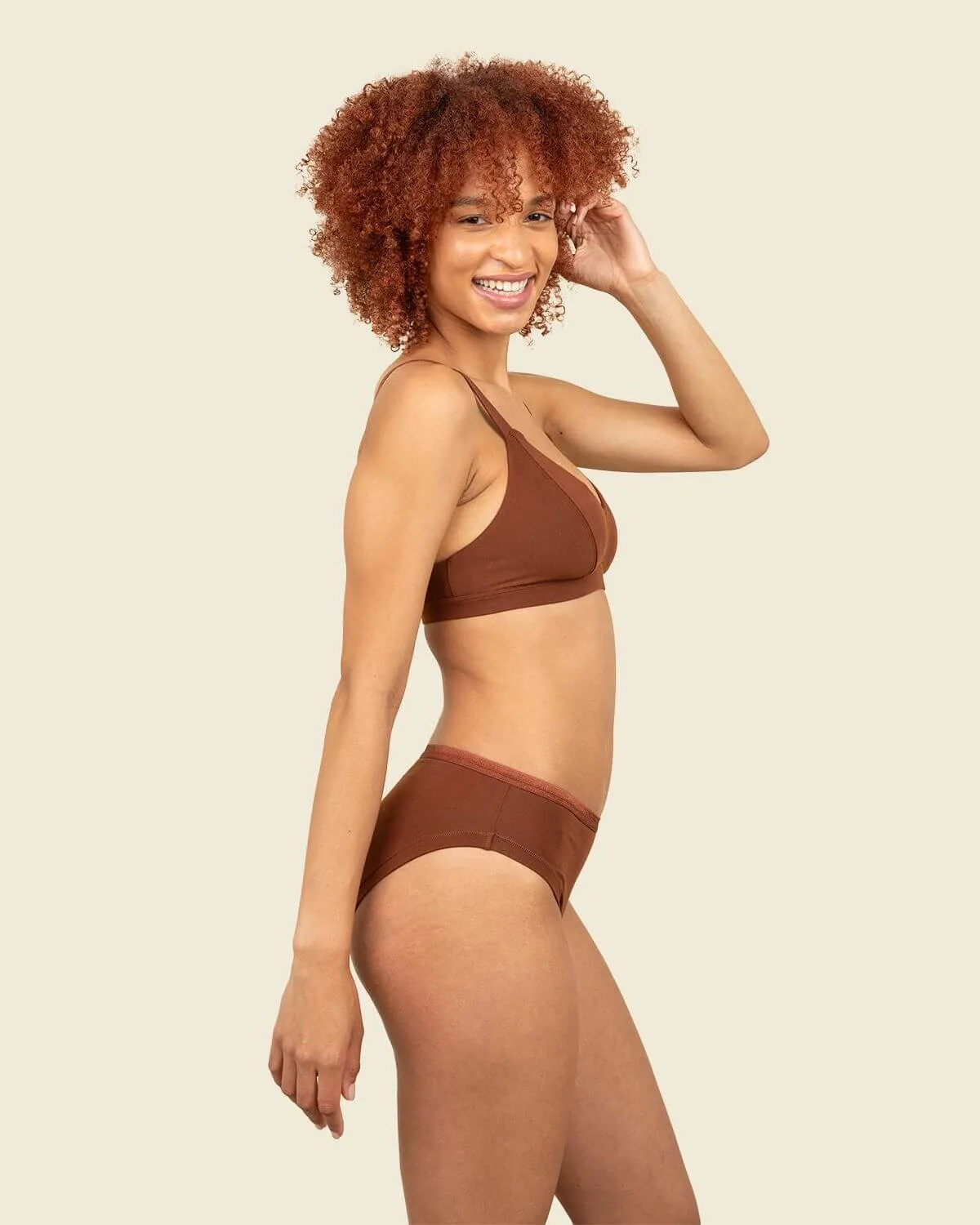 Organic Cotton New Triangle Soft Bra in Cacao