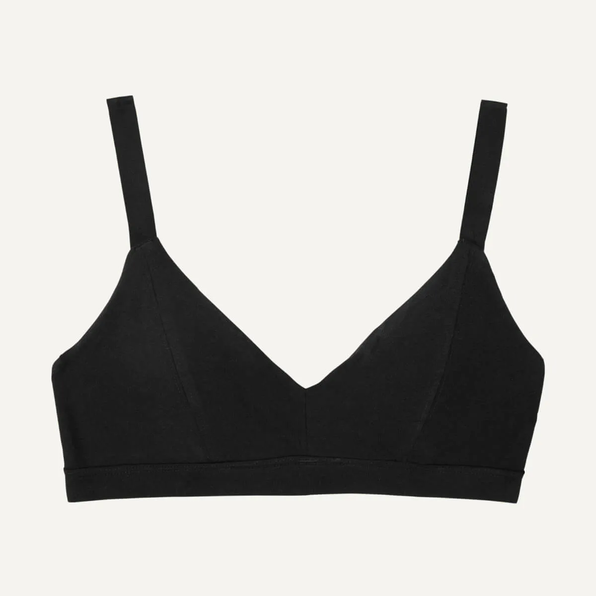 Organic Cotton New Triangle Soft Bra in Carbon