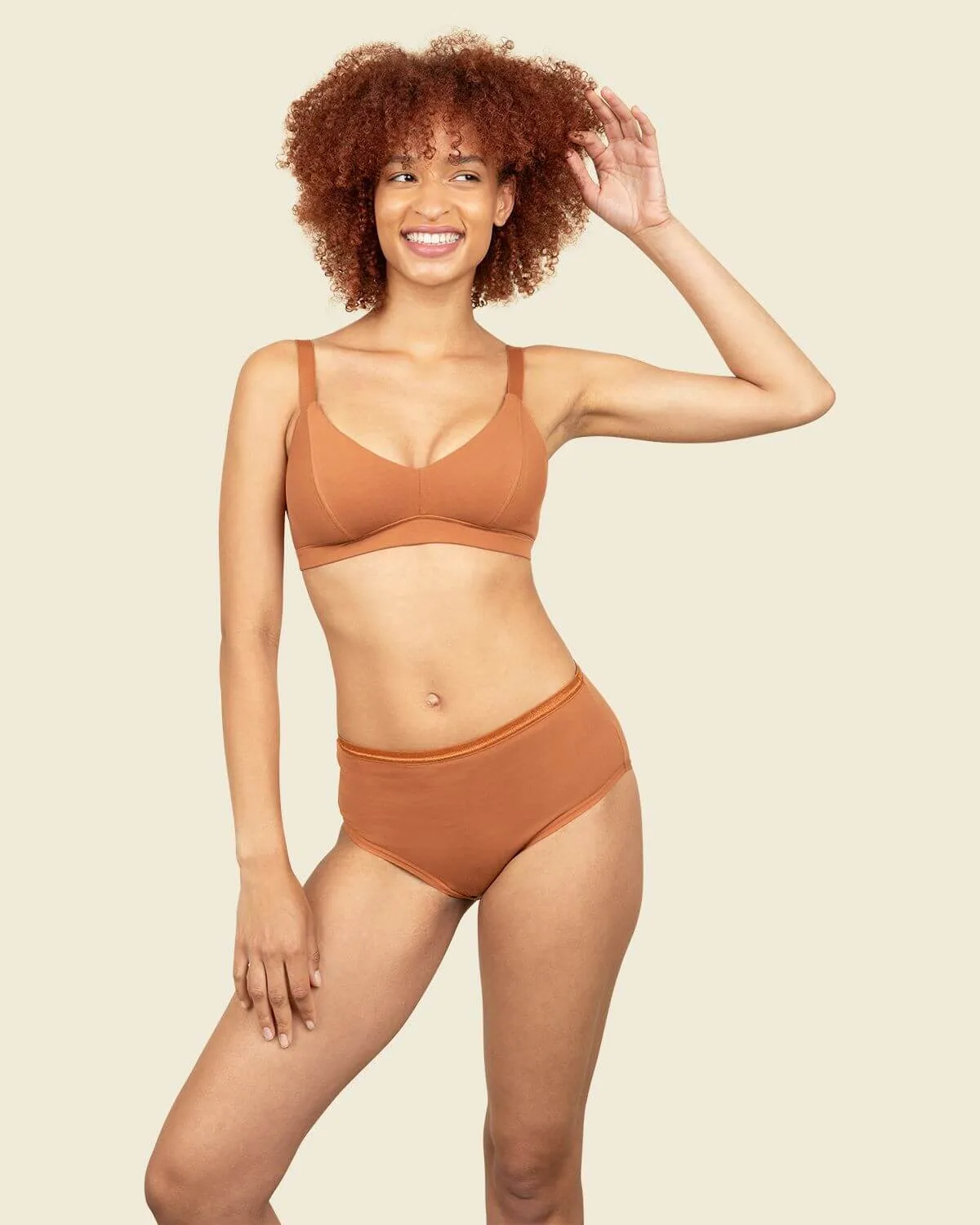 Organic Cotton New Triangle Soft Bra in Spice