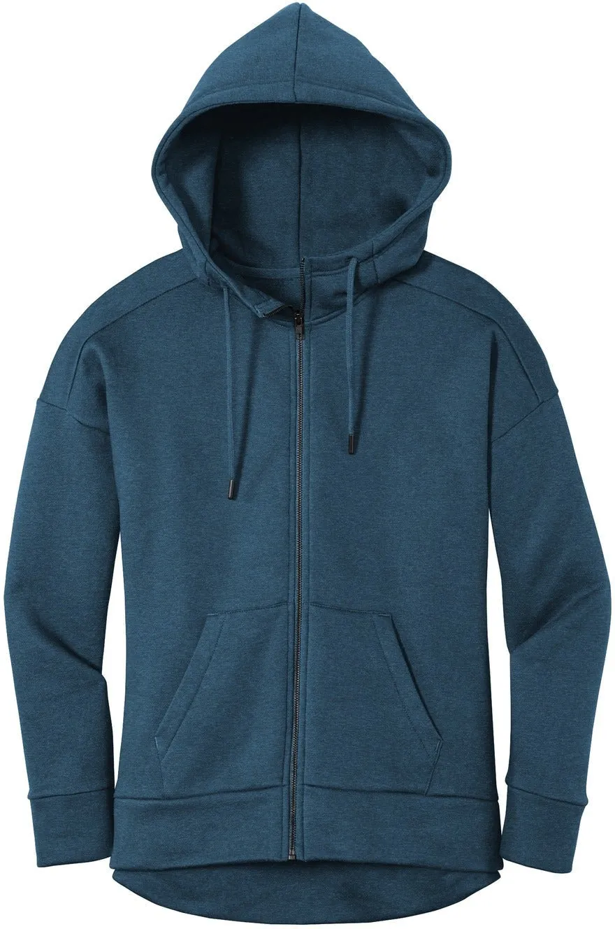 OUTLET-District Ladies Perfect Weight Fleece Drop Shoulder Full-Zip Hoodie