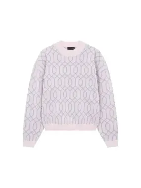 Overseas Station Season Big Chance 8 18 Women s Flock Line Drop Shoulder Knit Light Pink 270093