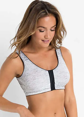 Pack 2 Organic Cotton Non Wired Front Fastening Bra by bonprix | Look Again