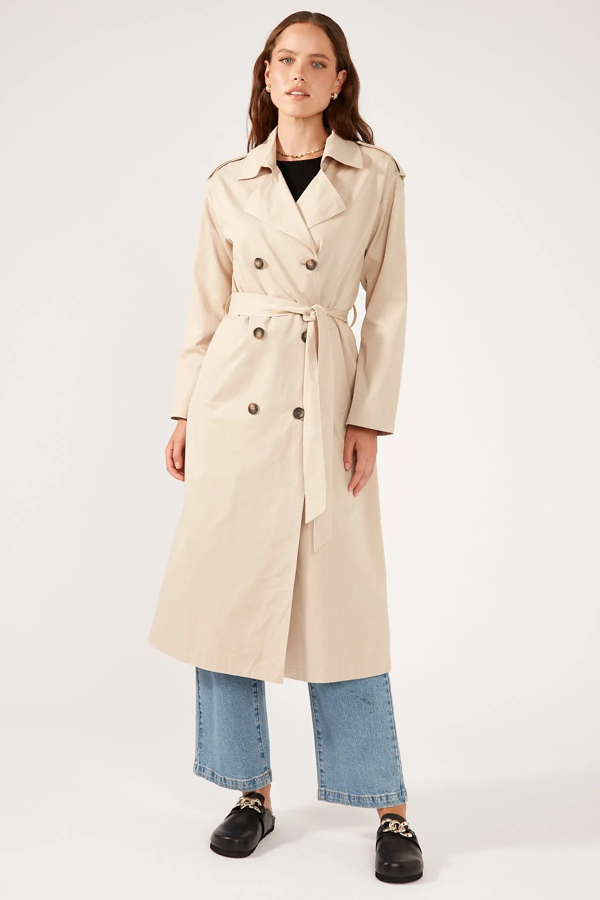 Perfect Stranger Alexa Trench Coat Nude