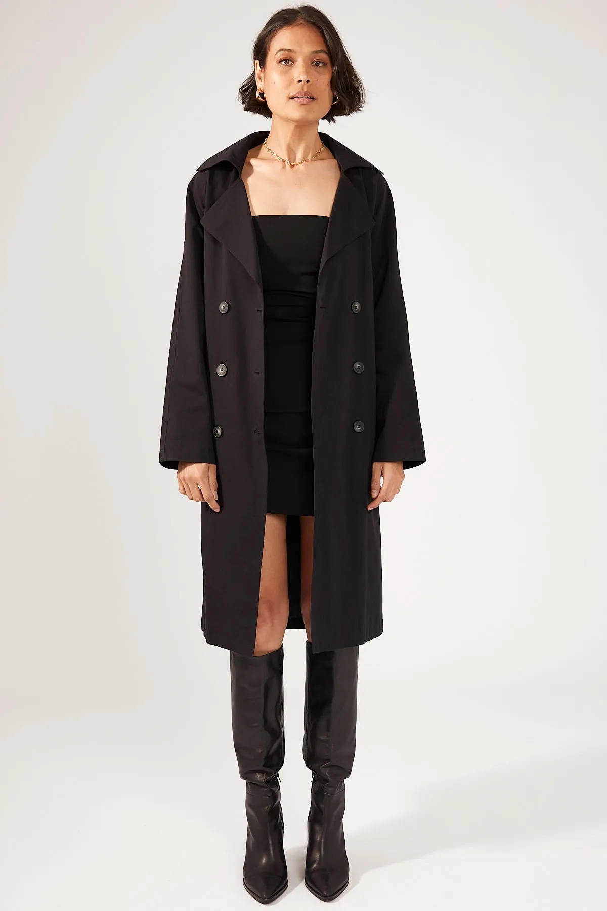 Perfect Stranger Lila Trench Coat Black