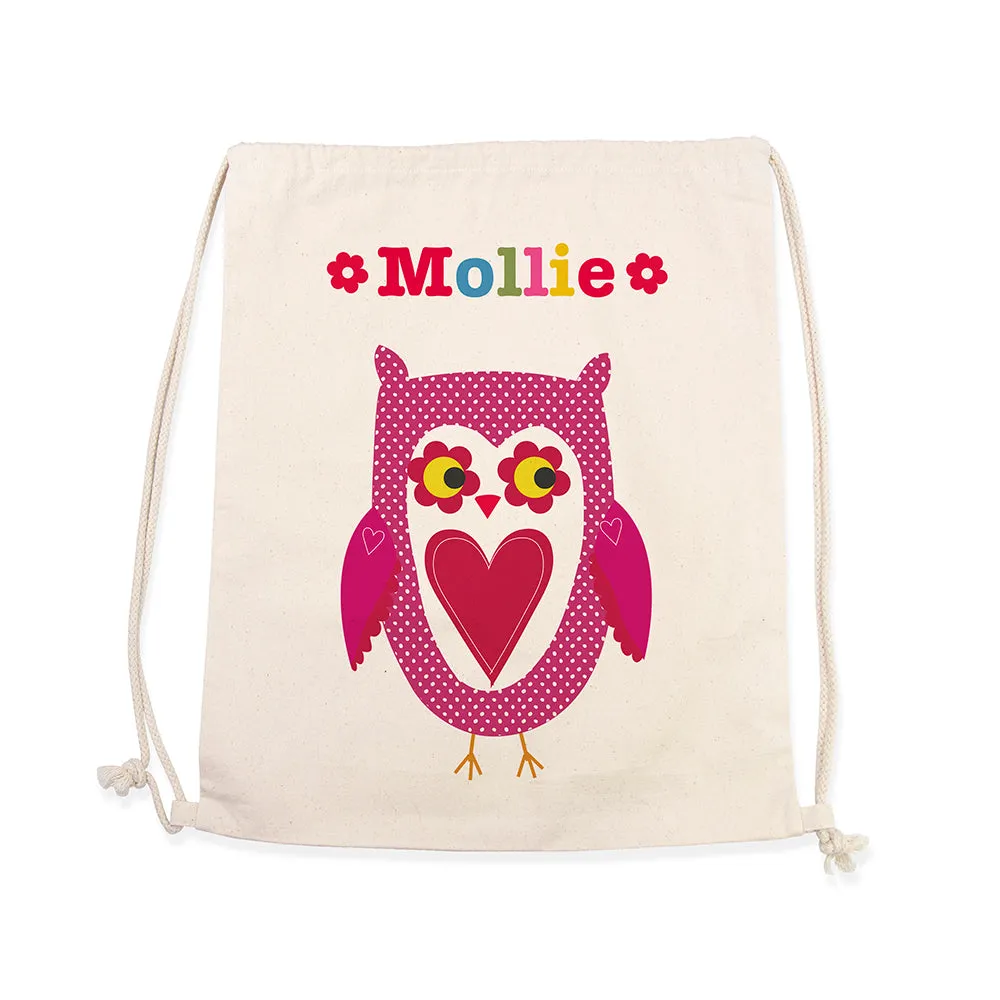 Personalised Girl's Cotton Nursery Bag