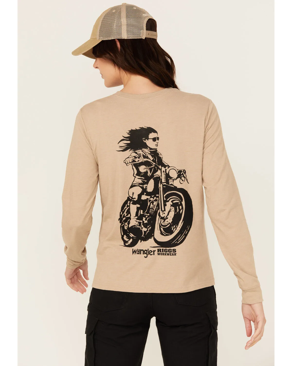 Product Name:  Wrangler RIGGS Women's Boot Barn Exclusive Moto Girl Long Sleeve Graphic Work Tee - Plus