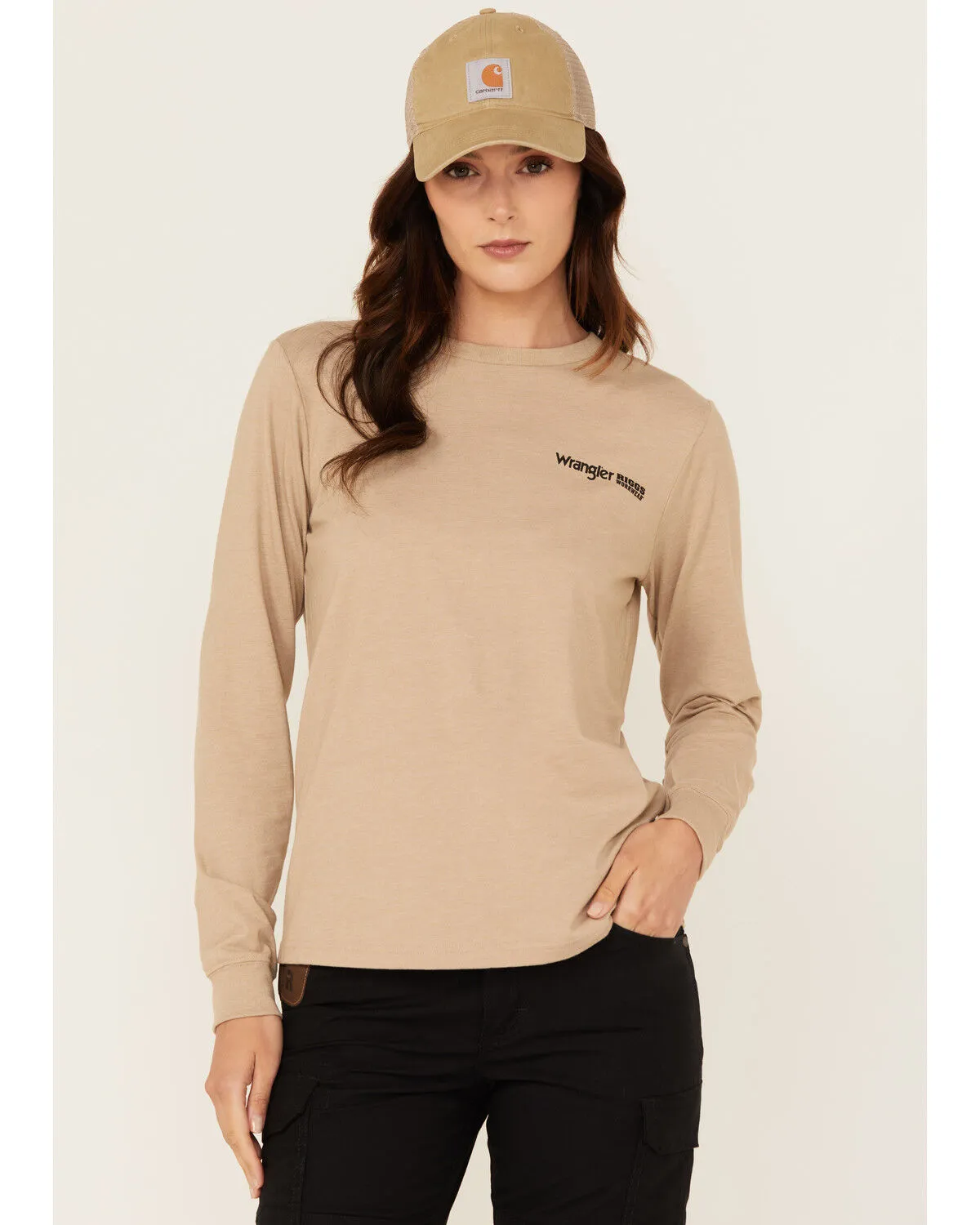 Product Name:  Wrangler RIGGS Women's Boot Barn Exclusive Moto Girl Long Sleeve Graphic Work Tee - Plus