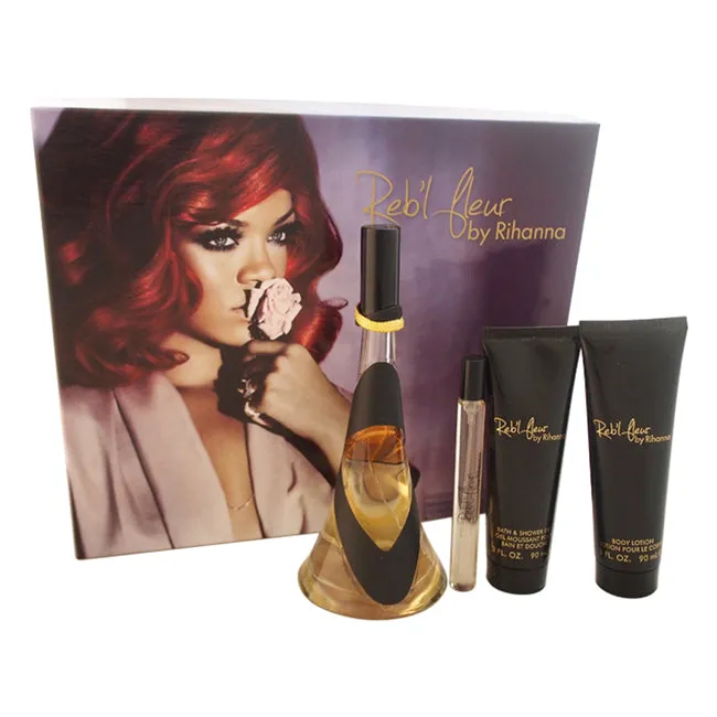 Rebl Fleur by Rihanna for Women - 4 Pc Gift Set