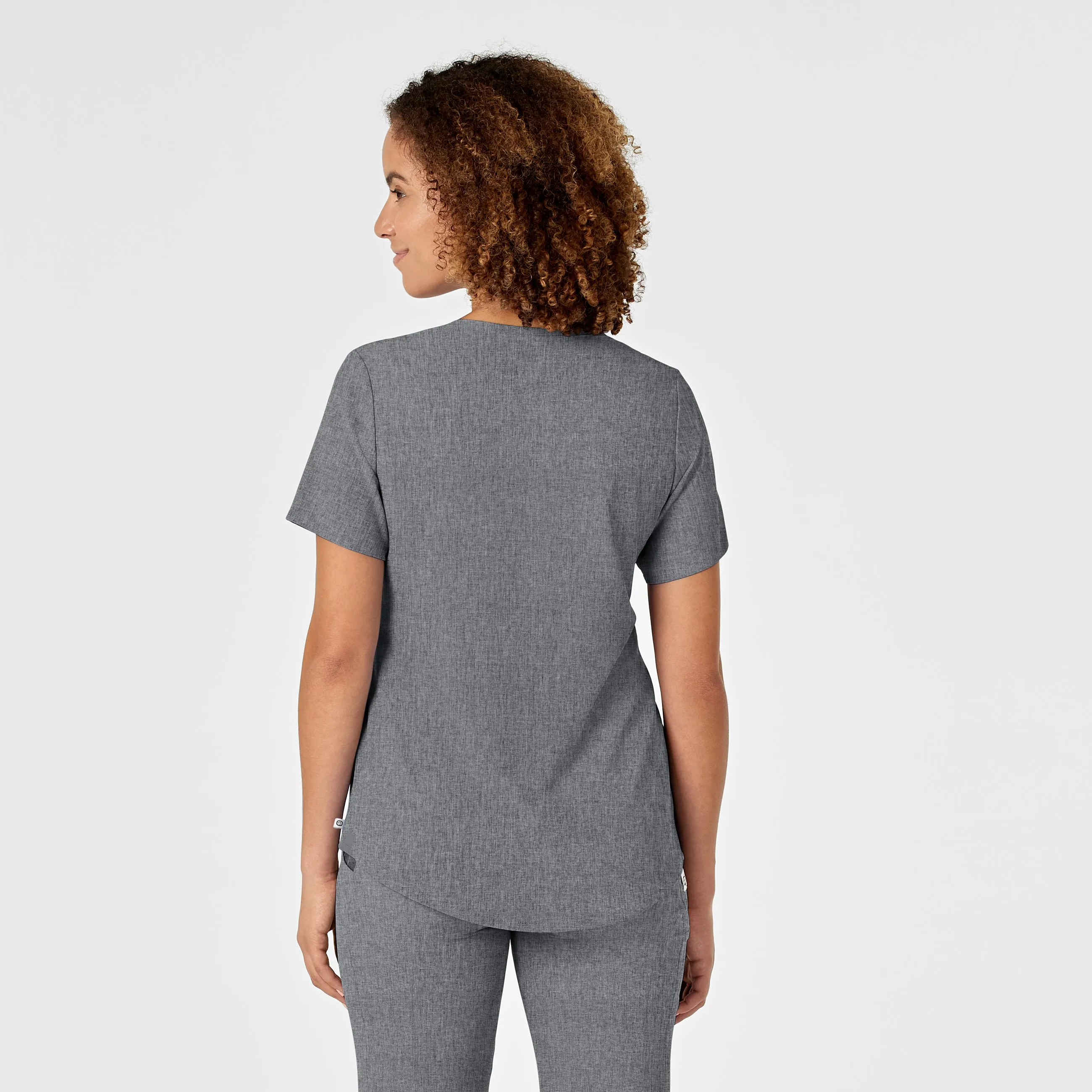 RENEW Women's V-Neck Scrub Top - Grey Heather