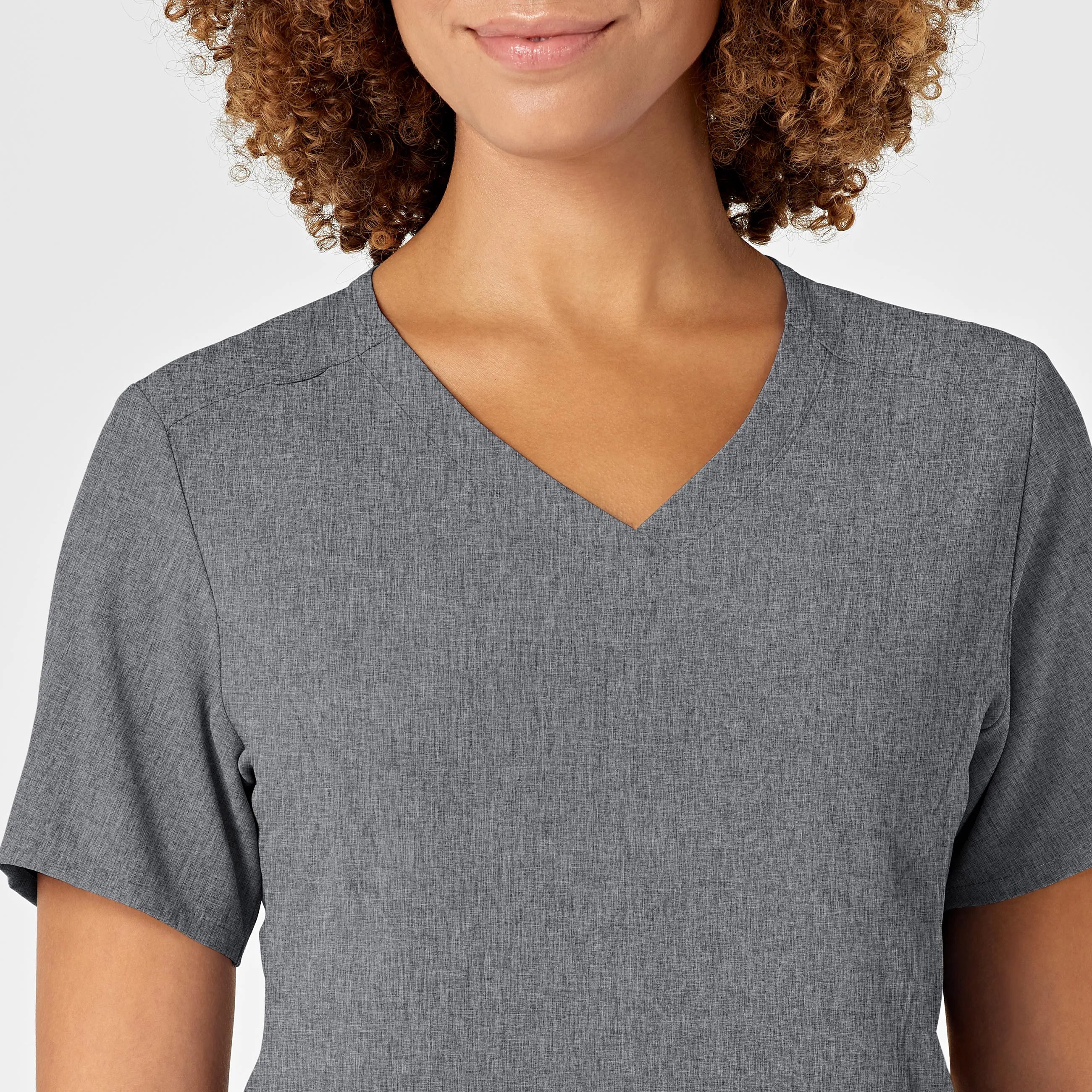 RENEW Women's V-Neck Scrub Top - Grey Heather