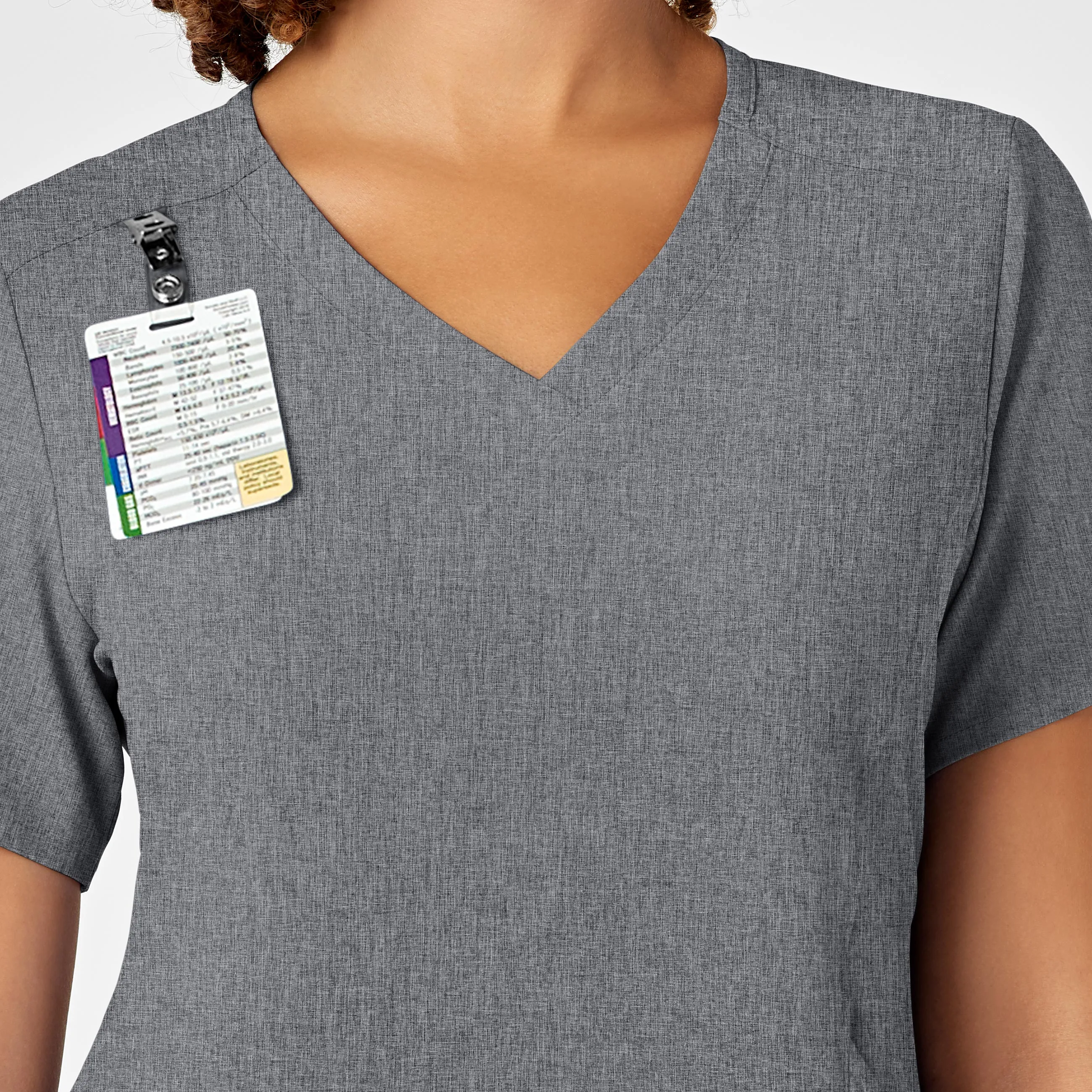 RENEW Women's V-Neck Scrub Top - Grey Heather