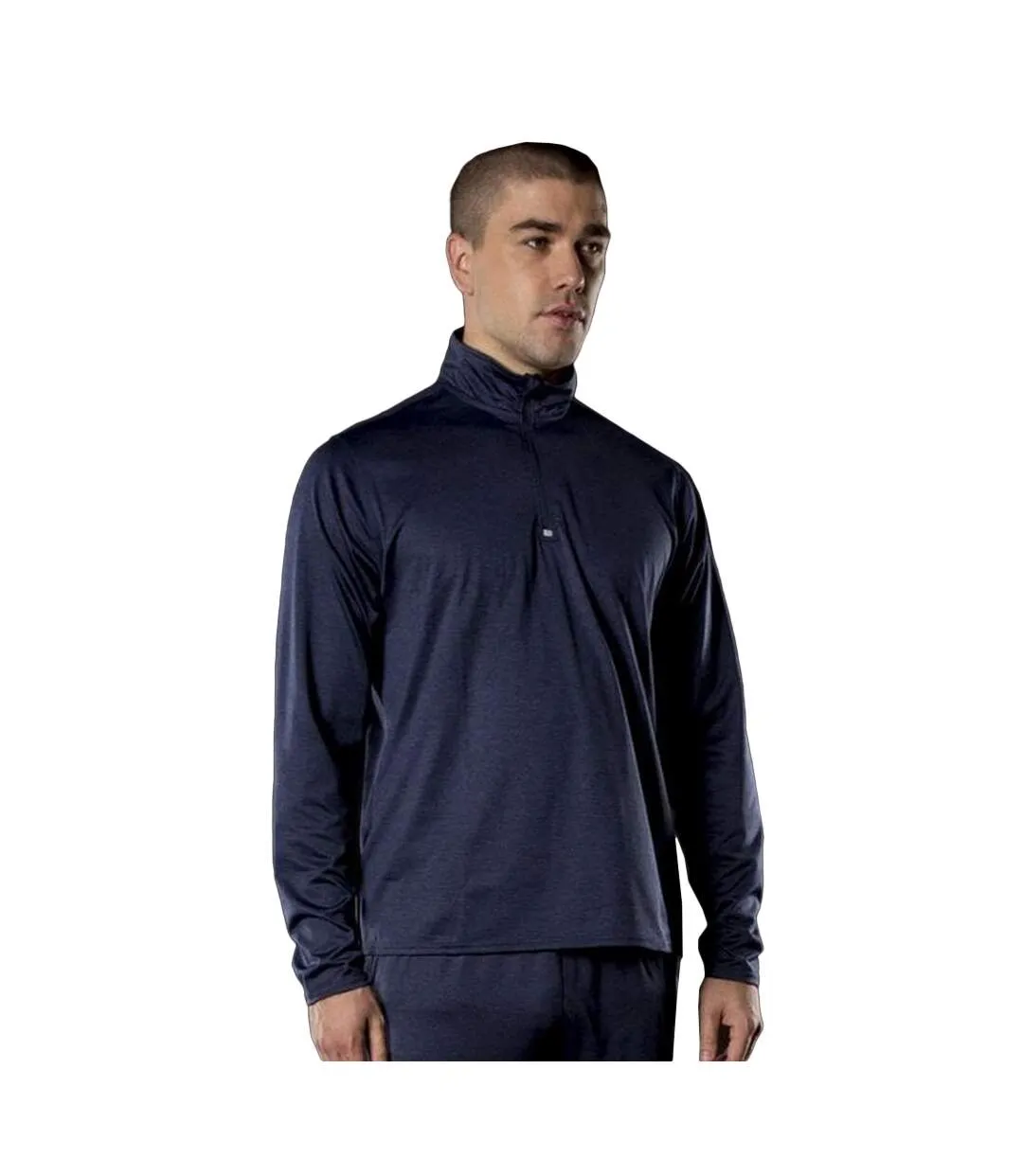 Rhino Mens Hyper Mid Layer Zip Skin Performance Top (Navy Heather) - UTRW6270