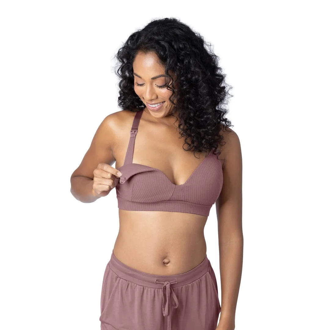 Ribbed Signature Cotton Nursing & Maternity Bra - Twilight