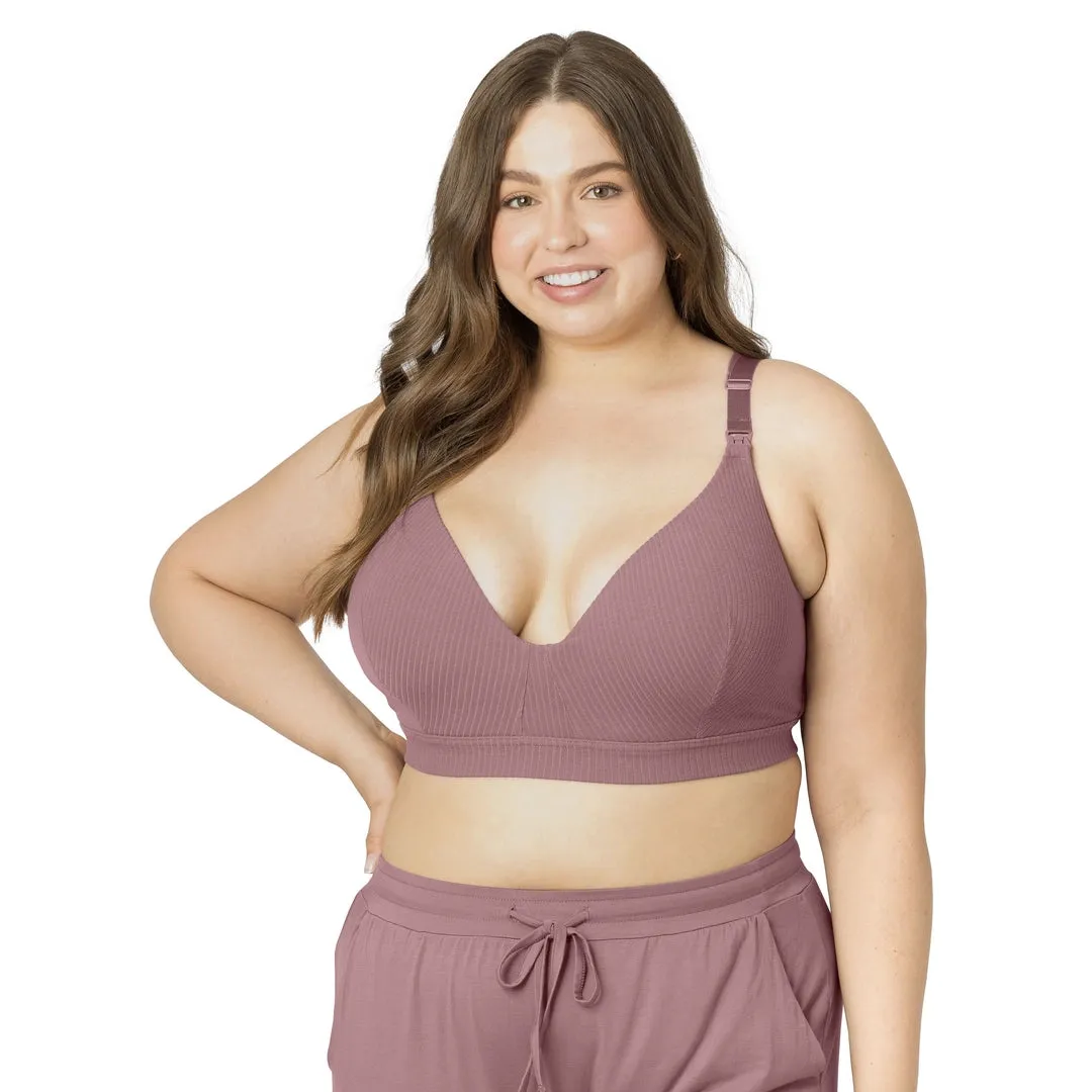 Ribbed Signature Cotton Nursing & Maternity Bra - Twilight