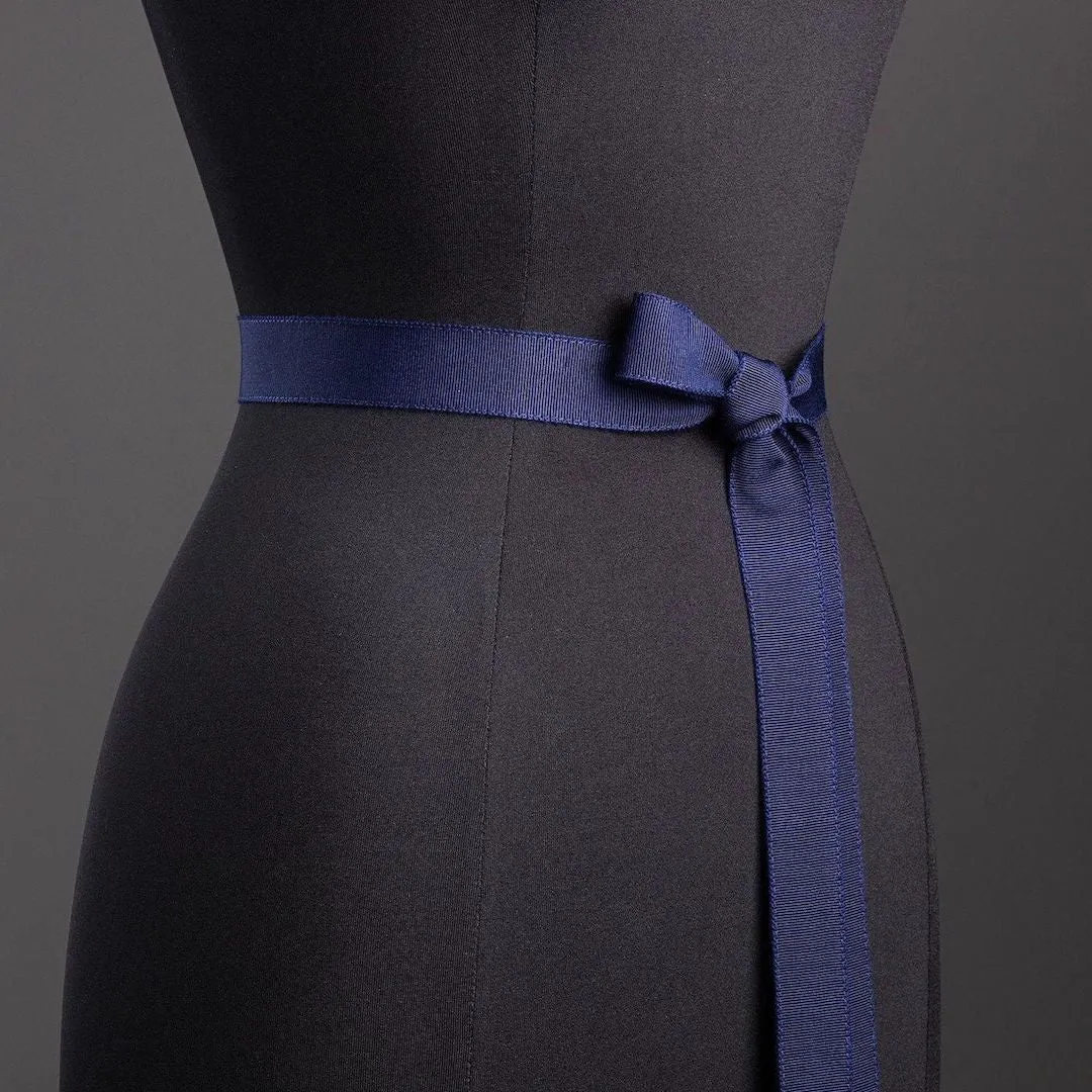 Ribbon Belt, Narrow - Navy