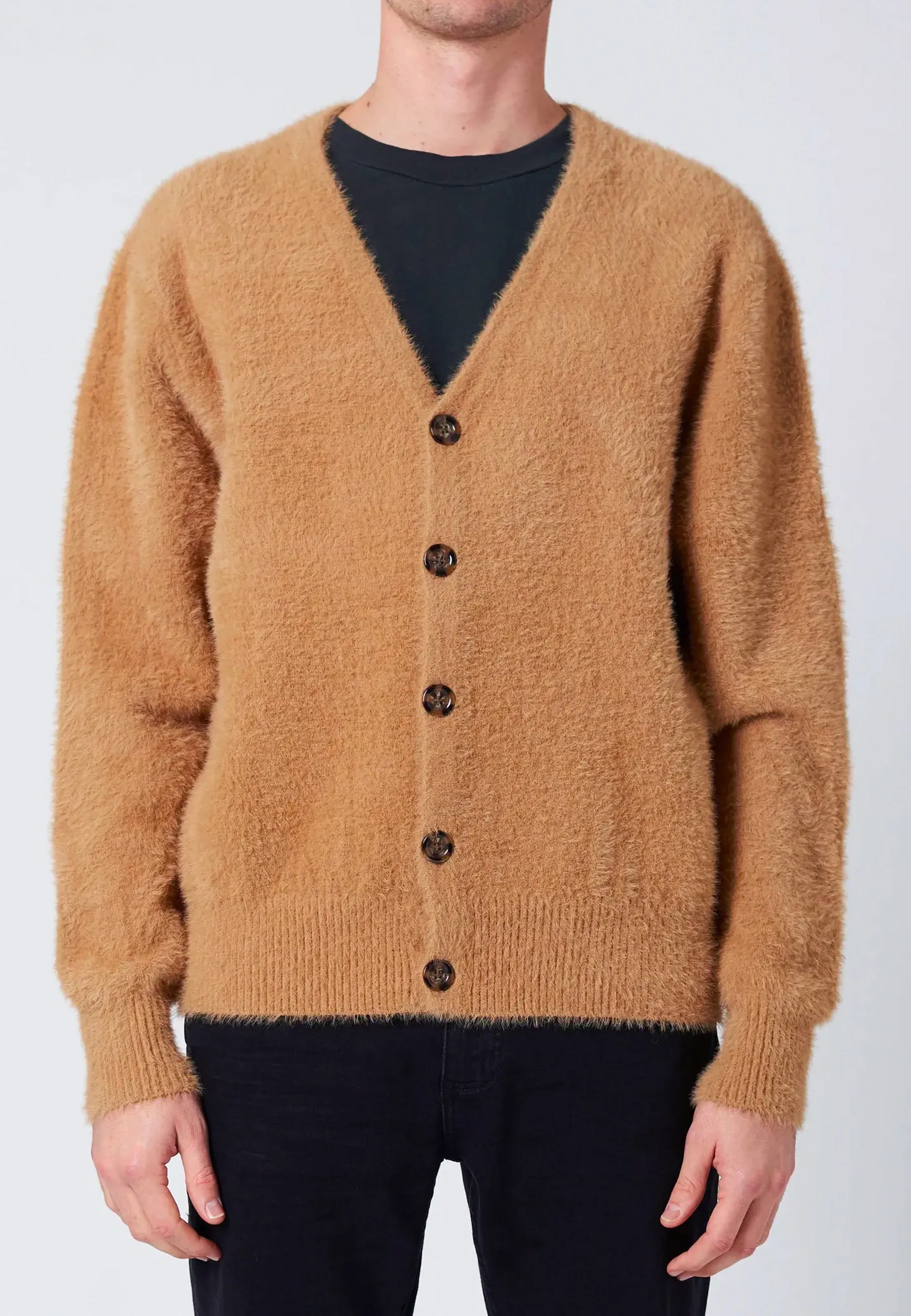 Shag Cardigan - Tan