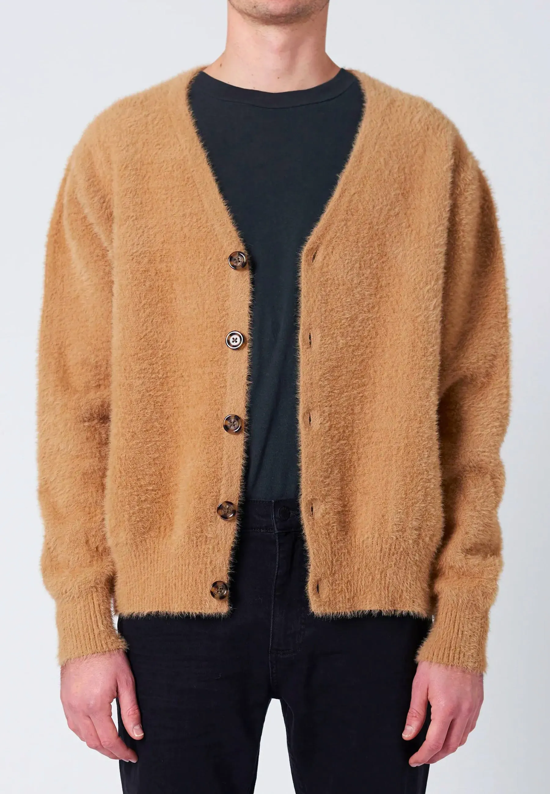 Shag Cardigan - Tan