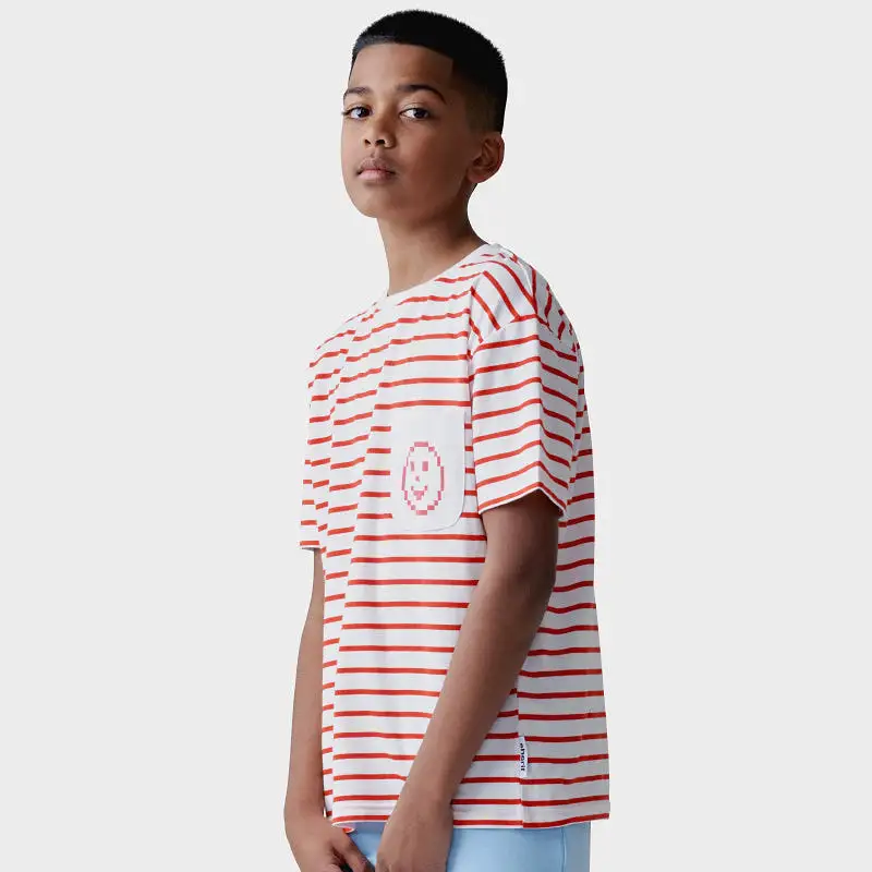 Sherif Pixel Pocket Tee - Red Stripe