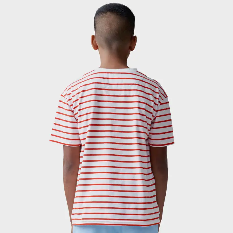 Sherif Pixel Pocket Tee - Red Stripe