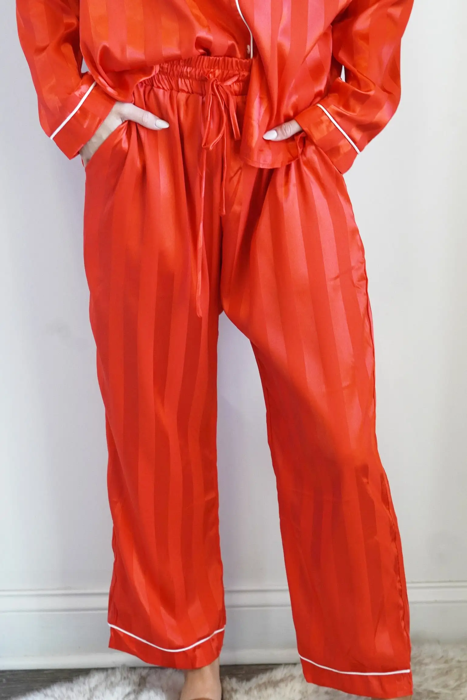 Sleepy Satin Striped Pajama Set