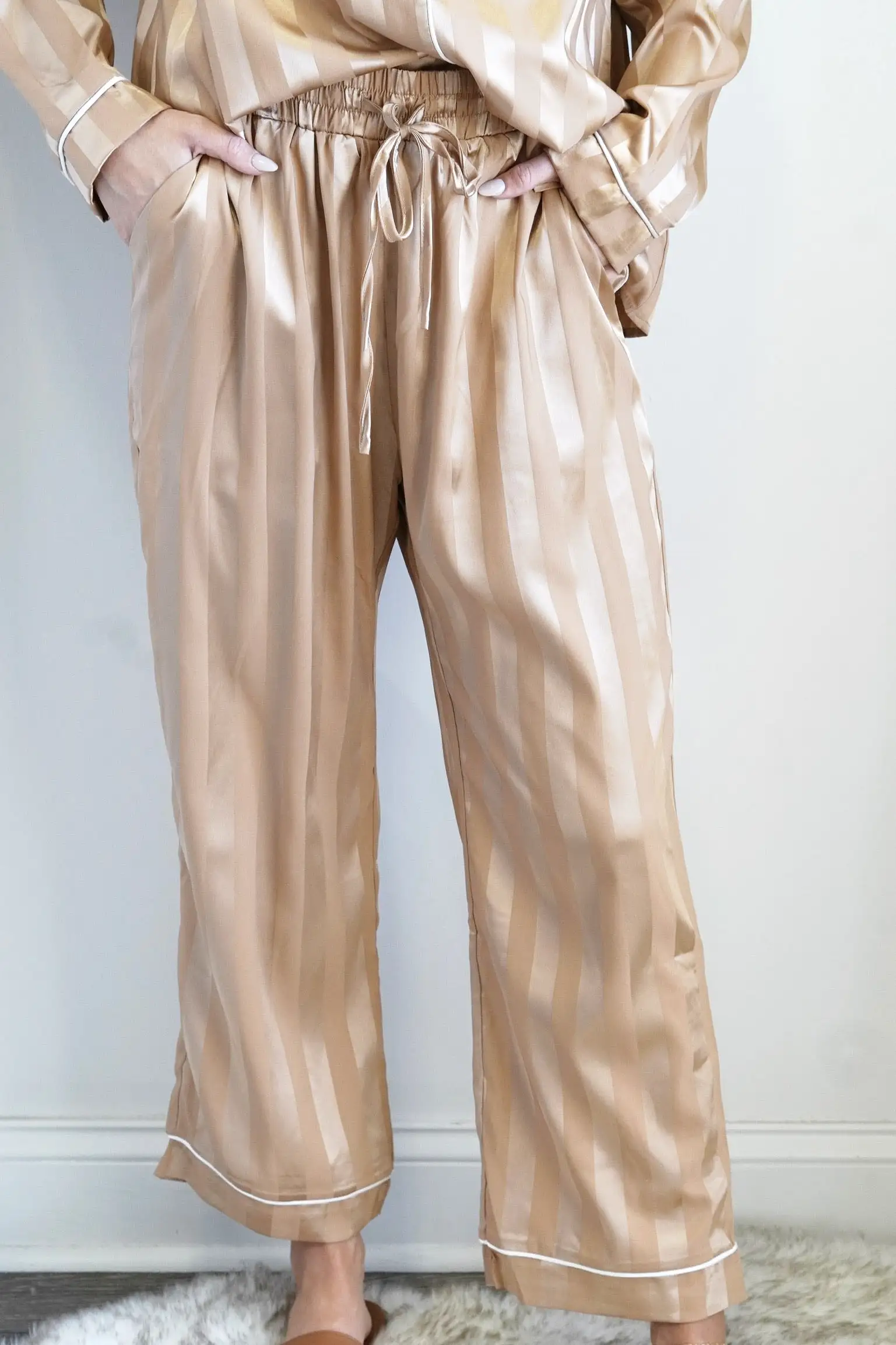 Sleepy Satin Striped Pajama Set