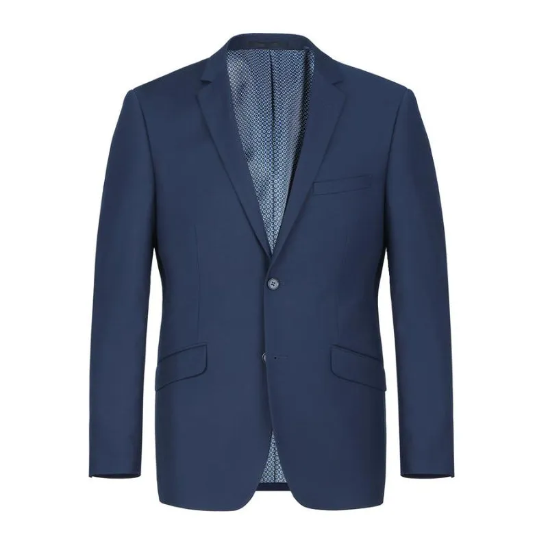 Slim Fit Stretch Blue Suit Set | Jacket and Pant 2 pc Set