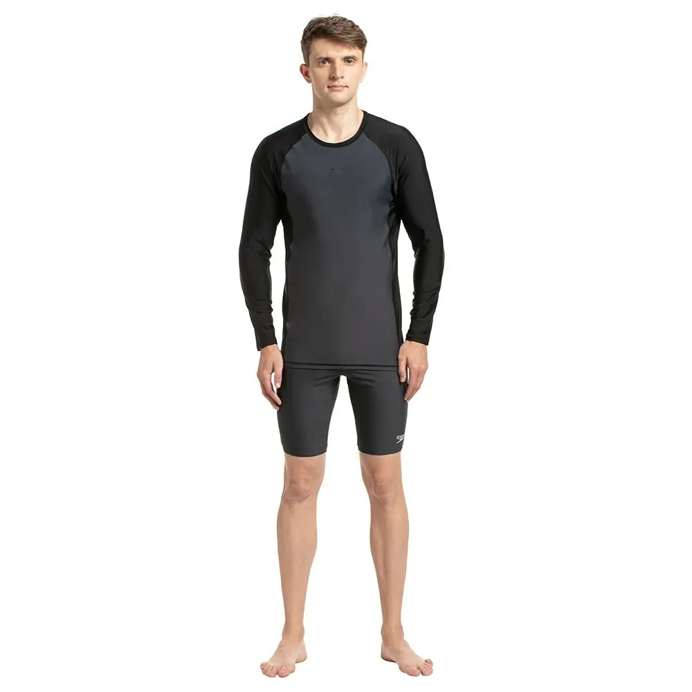 Speedo Men's Long Sleeve Suntop (Oxid Grey/Black)