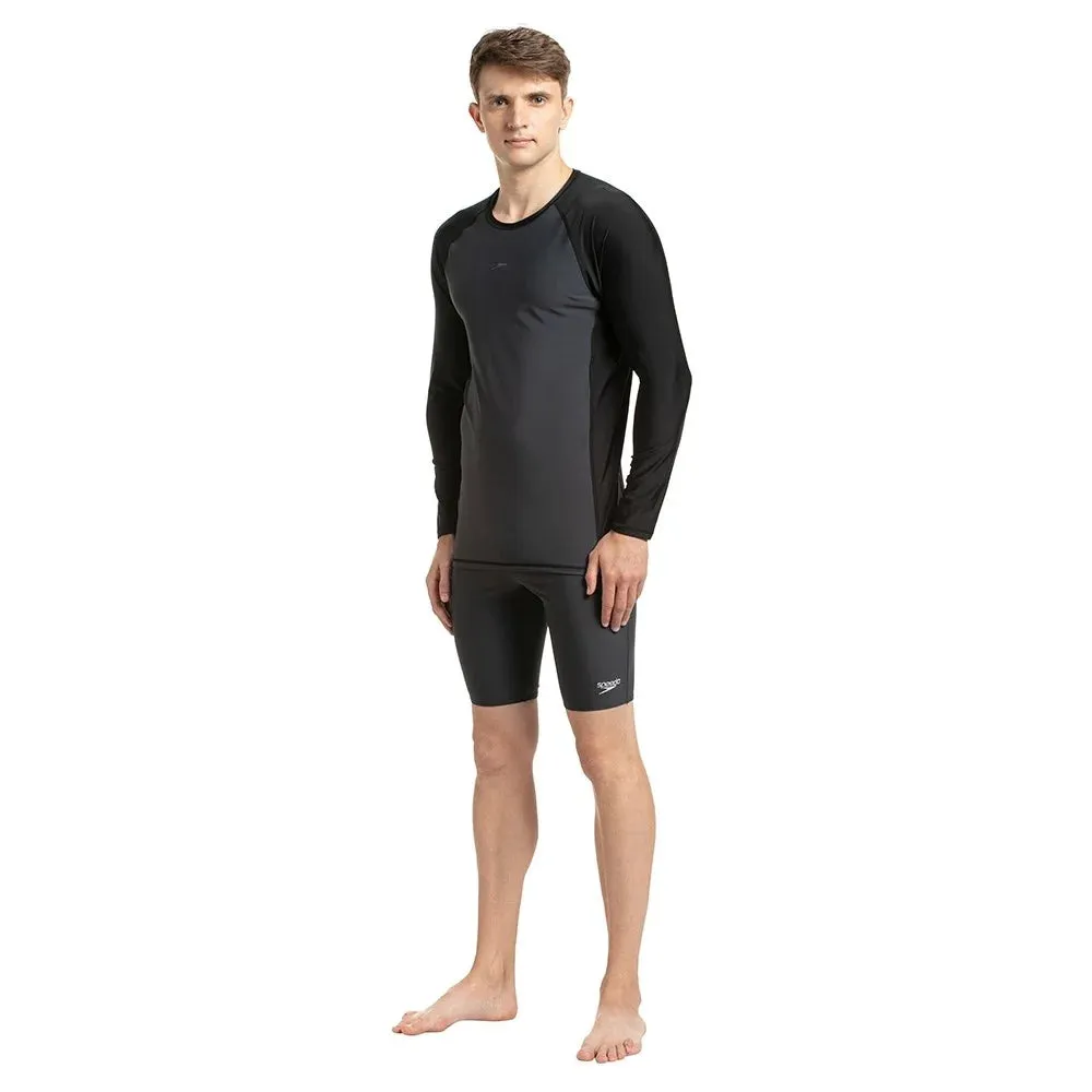 Speedo Men's Long Sleeve Suntop (Oxid Grey/Black)