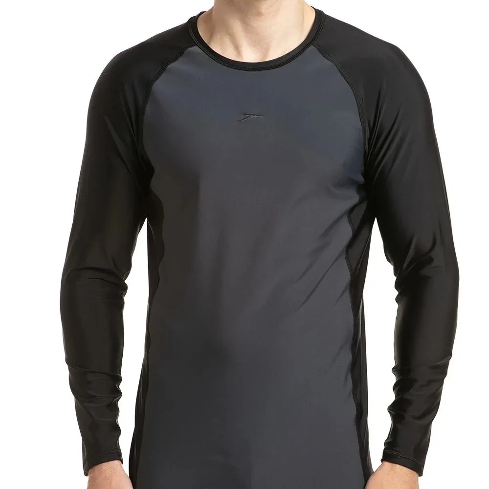 Speedo Men's Long Sleeve Suntop (Oxid Grey/Black)